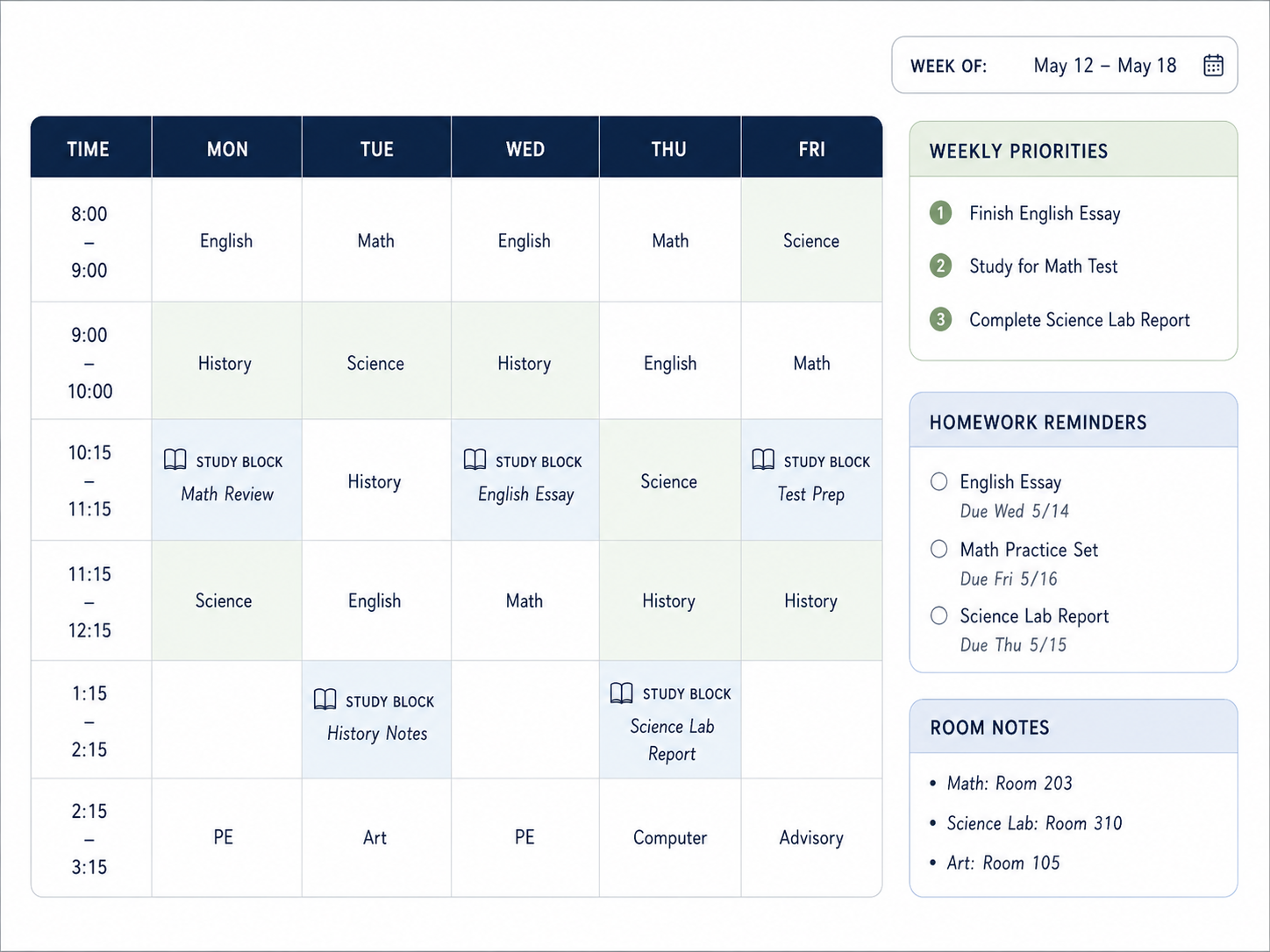 Add Planning Sections Beyond Classes