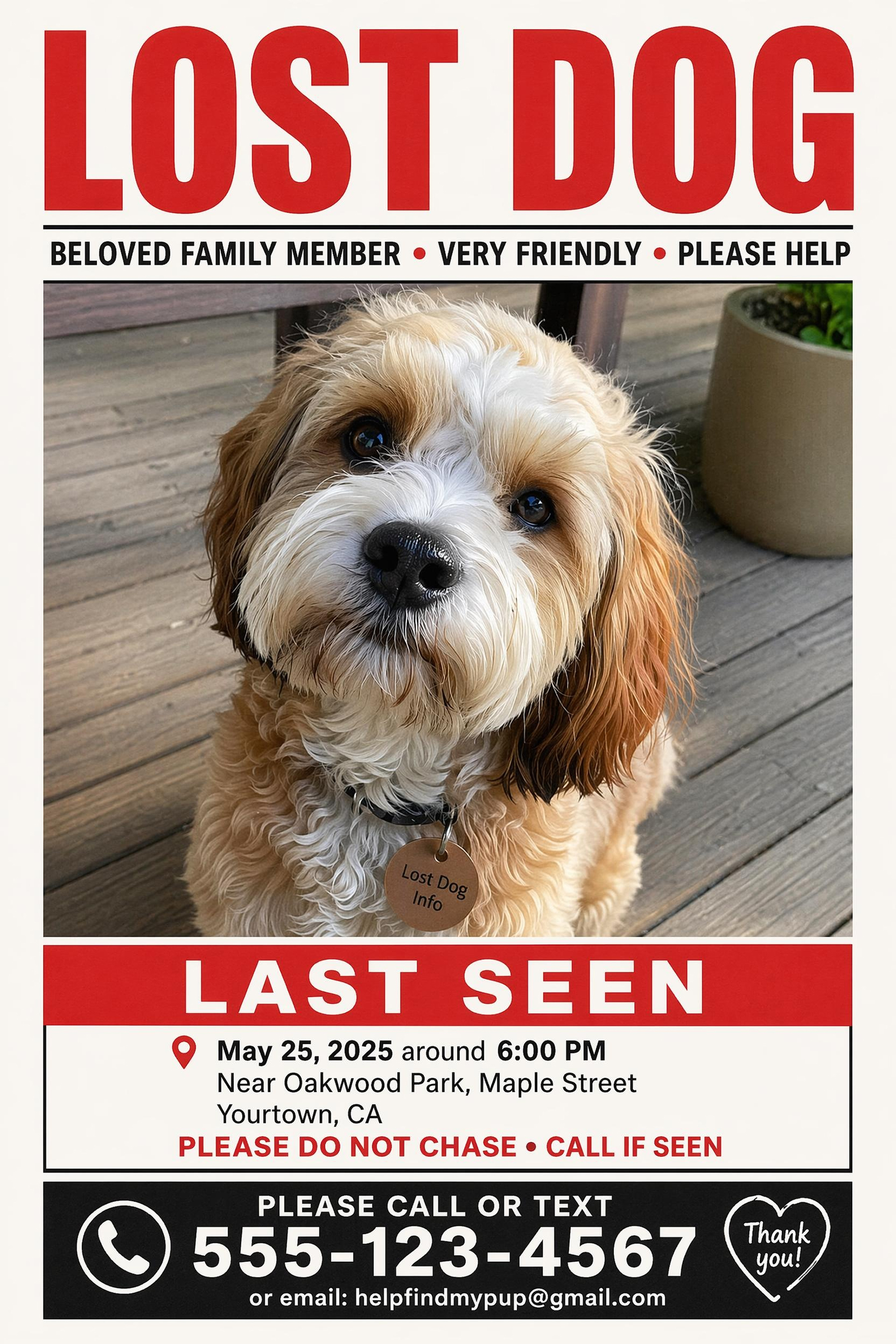 AI Generated Missing Pet poster 