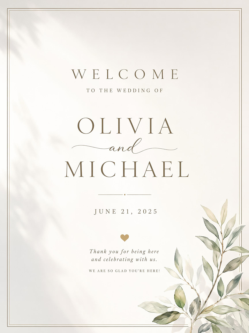  AI Generated Wedding Welcome Poster