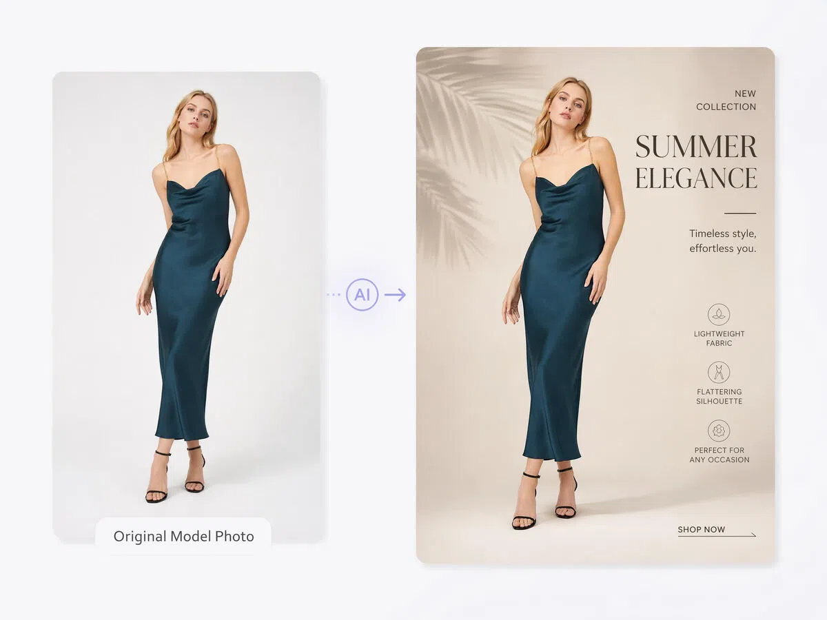 AI Places Fashion Photos into Complete Poster Designs