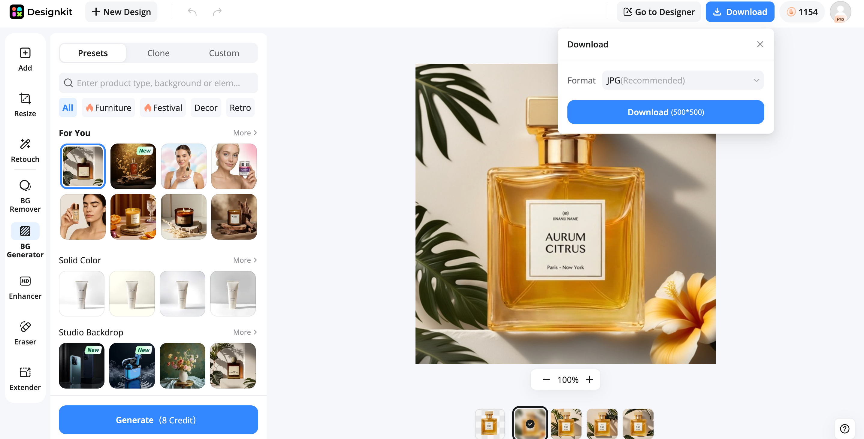 How to enhance photos with Designkit Export your final image