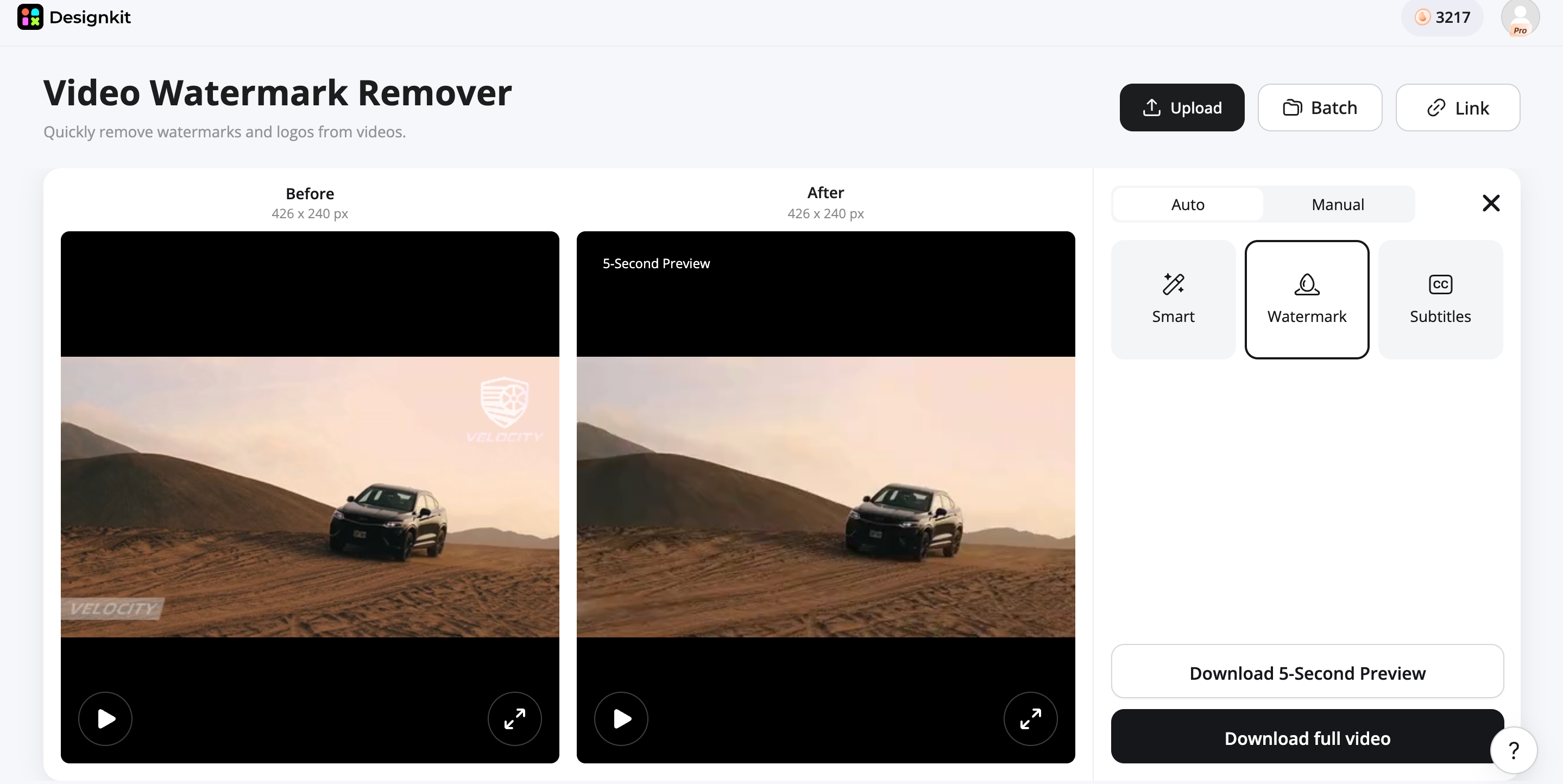 Remove a Watermark From a Video With Designkit Preview and Export