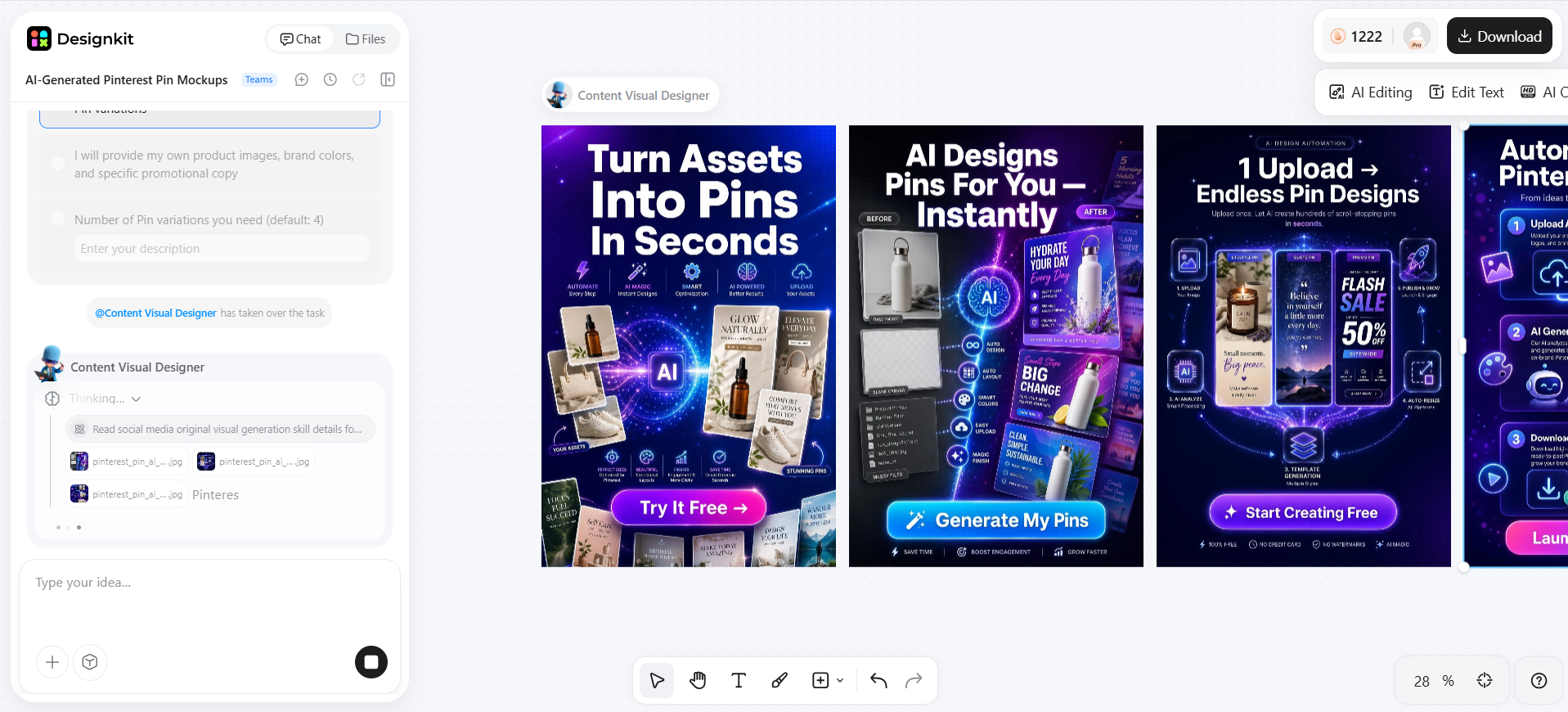 How to Create Pinterest Pins with Designkit in 3 Steps Generate Pinterest-Ready Designs