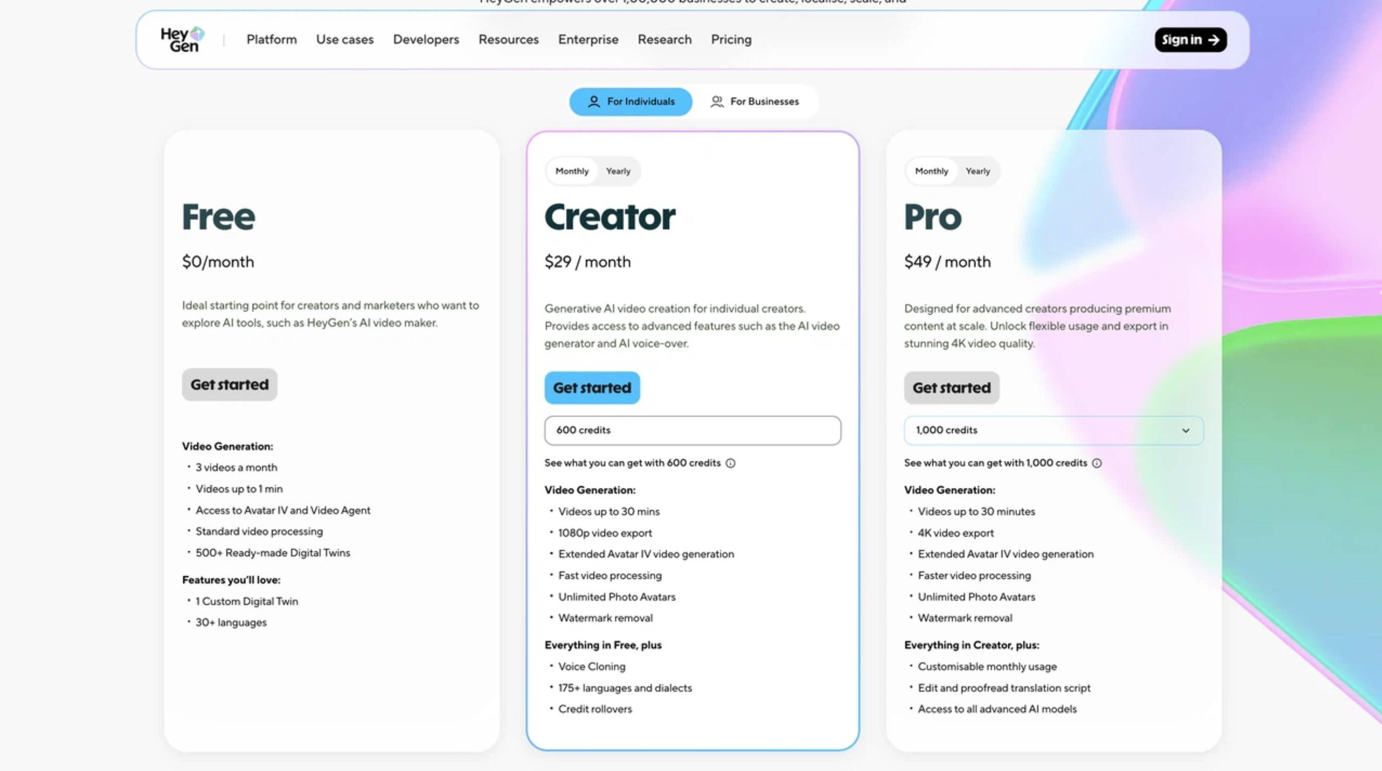 HeyGen AI Pricing vs Arcads AI Pricing HeyGen AI Pricing
