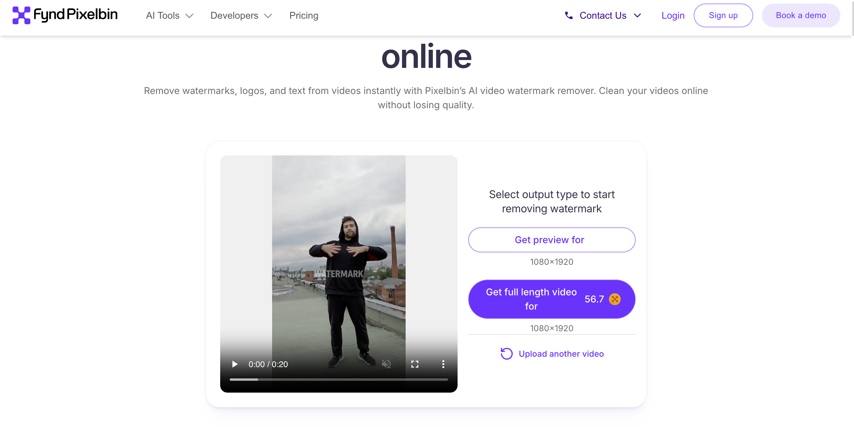 How Pixelbin Removes Watermarks From Videos Upload Your Video