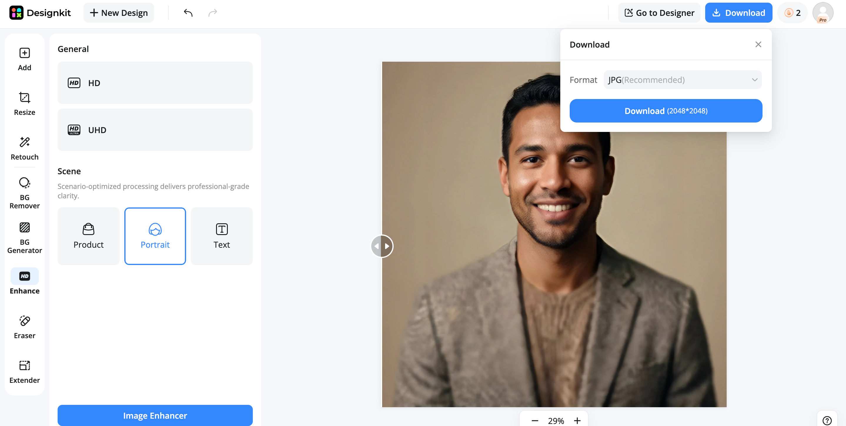 How to Enhance Images with Designkit Export Your Image