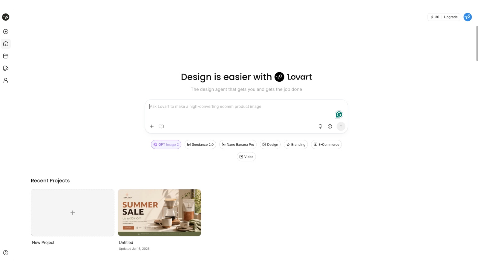 How to use Lovart AI in 3 Steps? Describe your creative brief