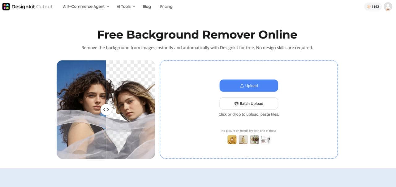 How to remove backgrounds with Designkit Upload your image