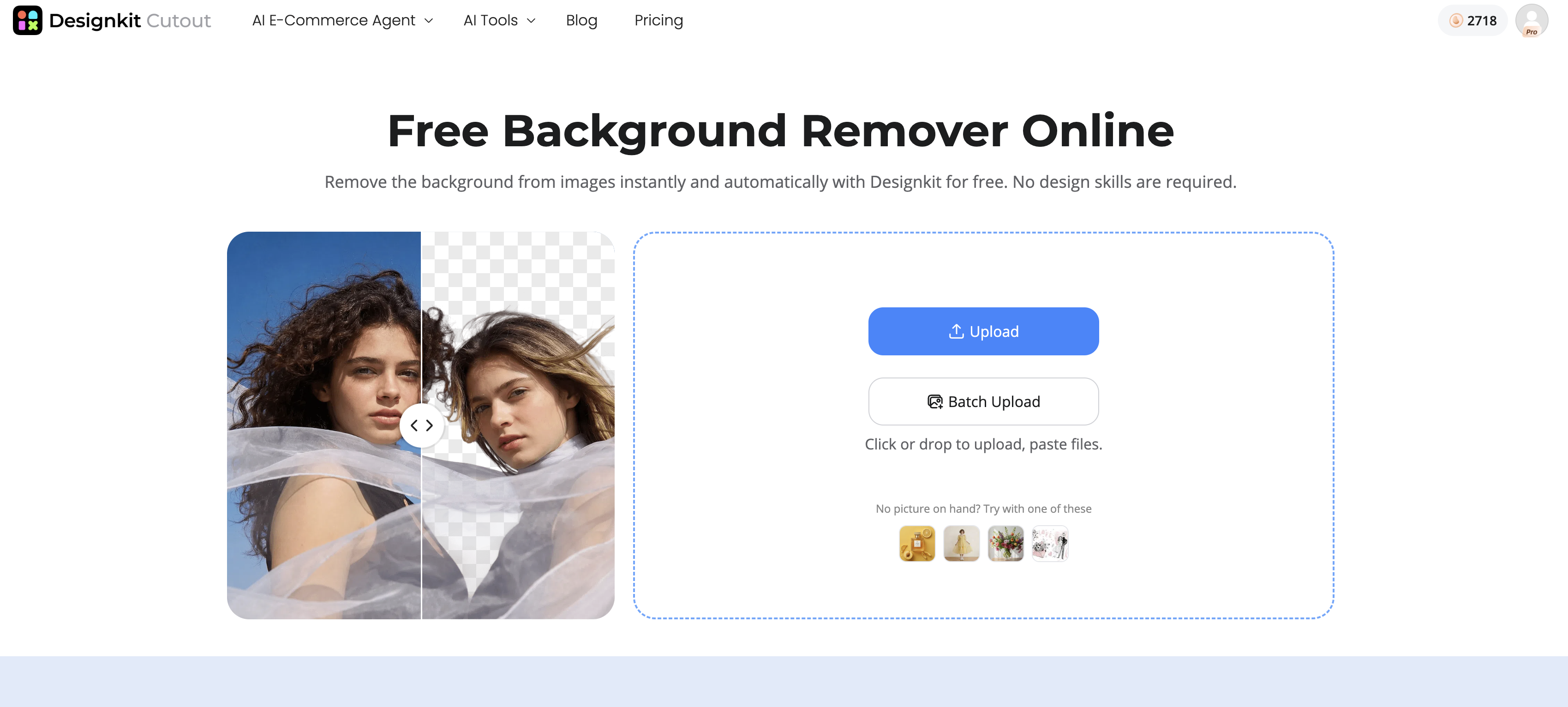 How to remove backgrounds with Designkit Upload your image