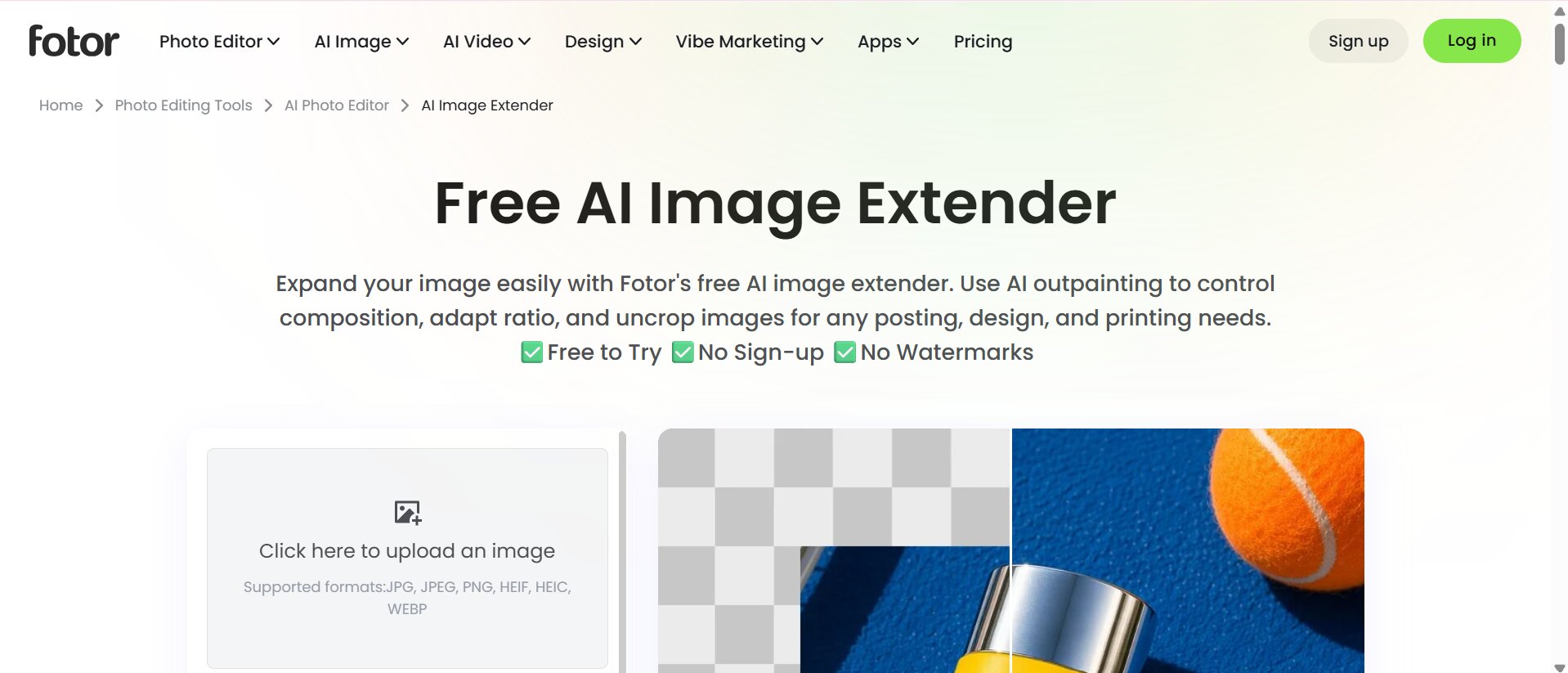 Fotor AI image extender