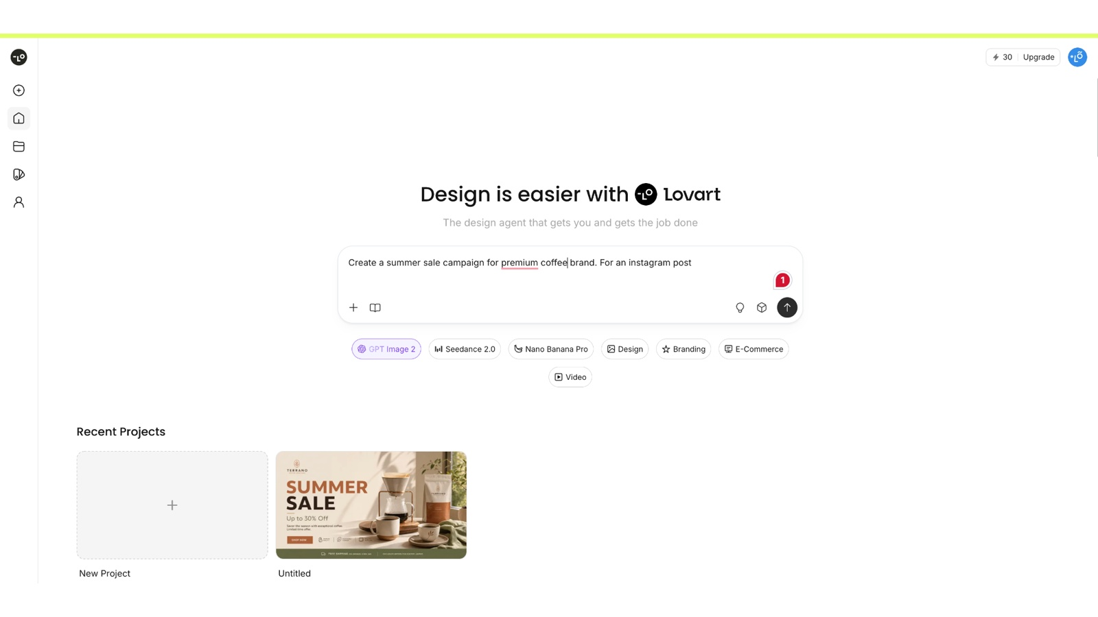 How to use Lovart AI in 3 Steps? Generate