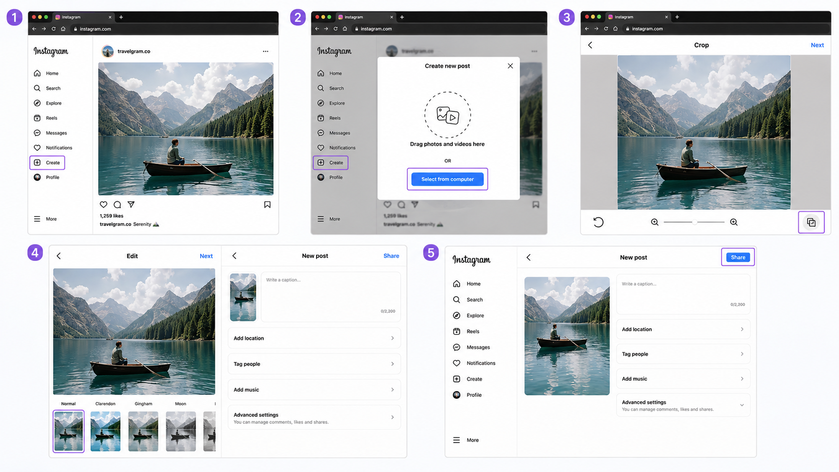 How to Post on Instagram from Desktop Method 1: Post Through Instagram Web Browser