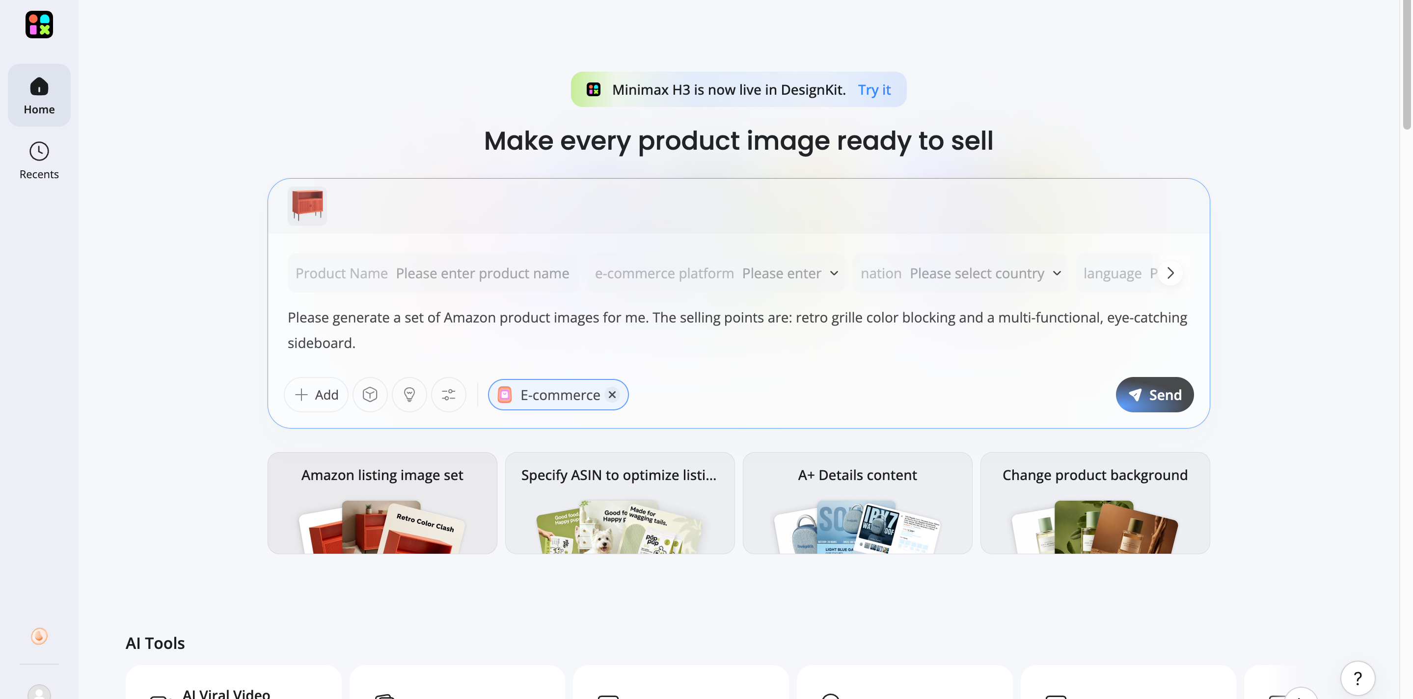 How to Generate AI Images with Designkit Enter Your Text Prompt or Upload a Reference Image