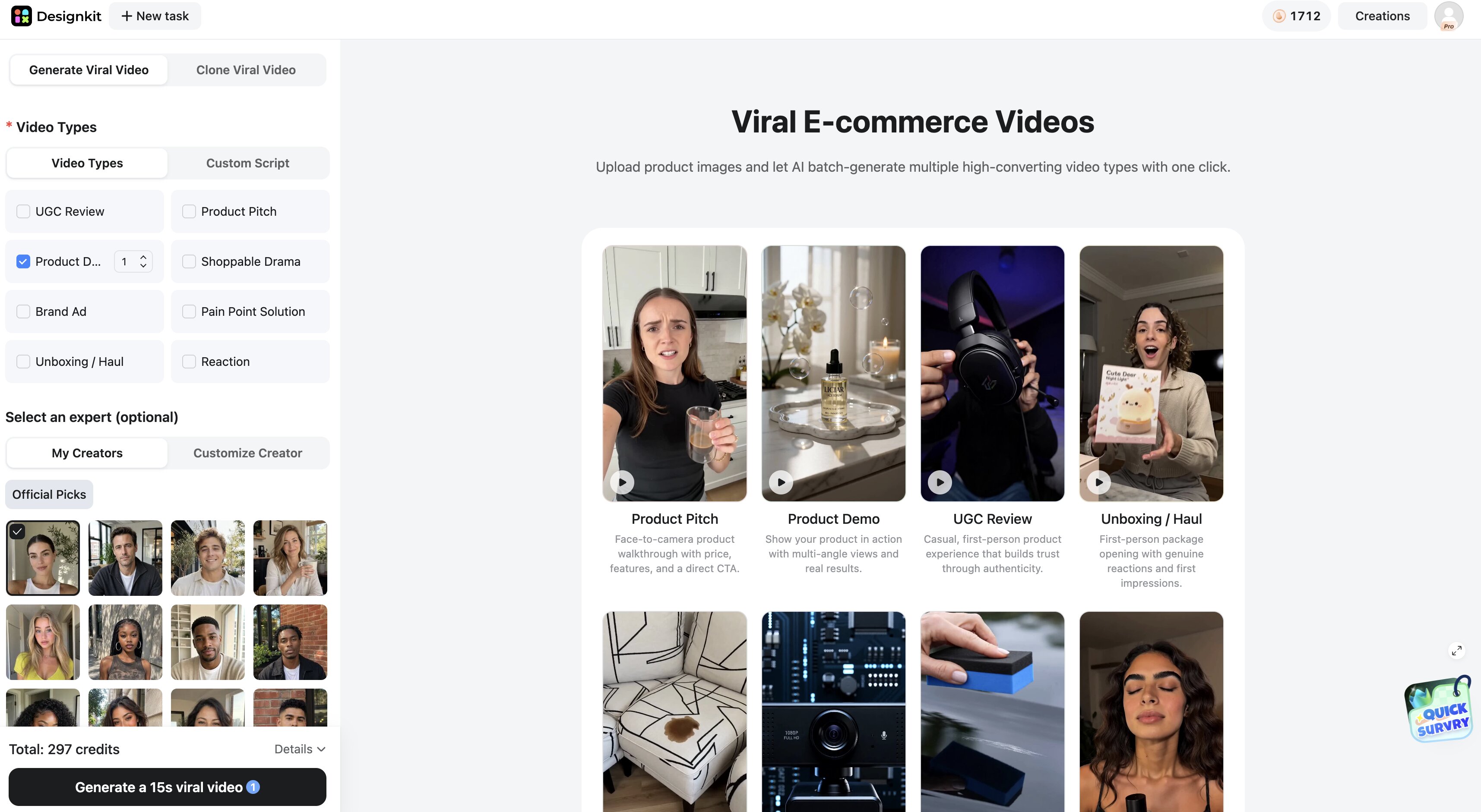 How to create TikTok videos in 3 steps with Designkit Generate and refine the video concept