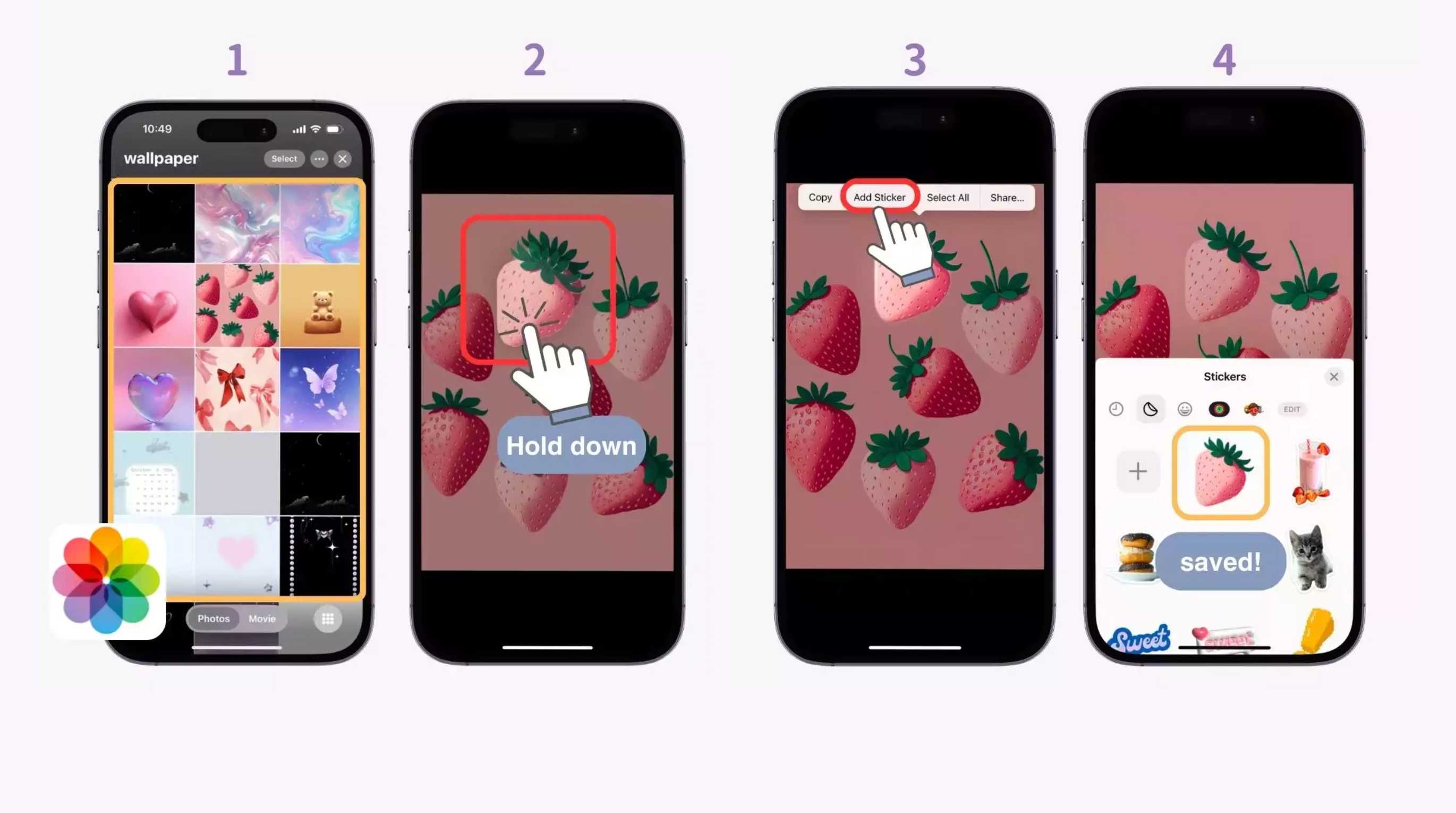How to Make a Sticker on an iPhone From a Photo Open the Photo and Tap Add Sticker