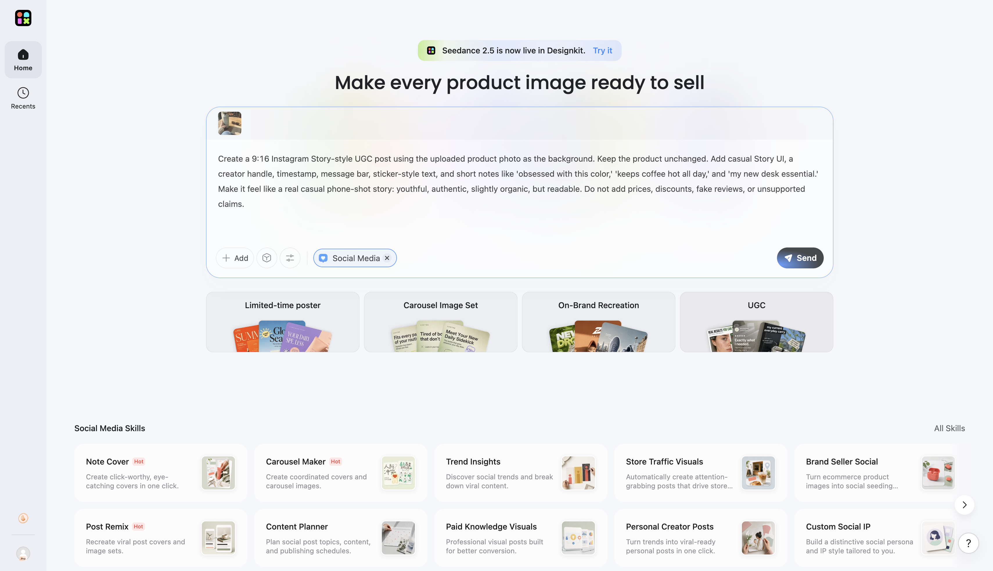 How to Create Instagram Visuals With Designkit in 3 Steps Start with Your Idea, Product, or Brand Assets