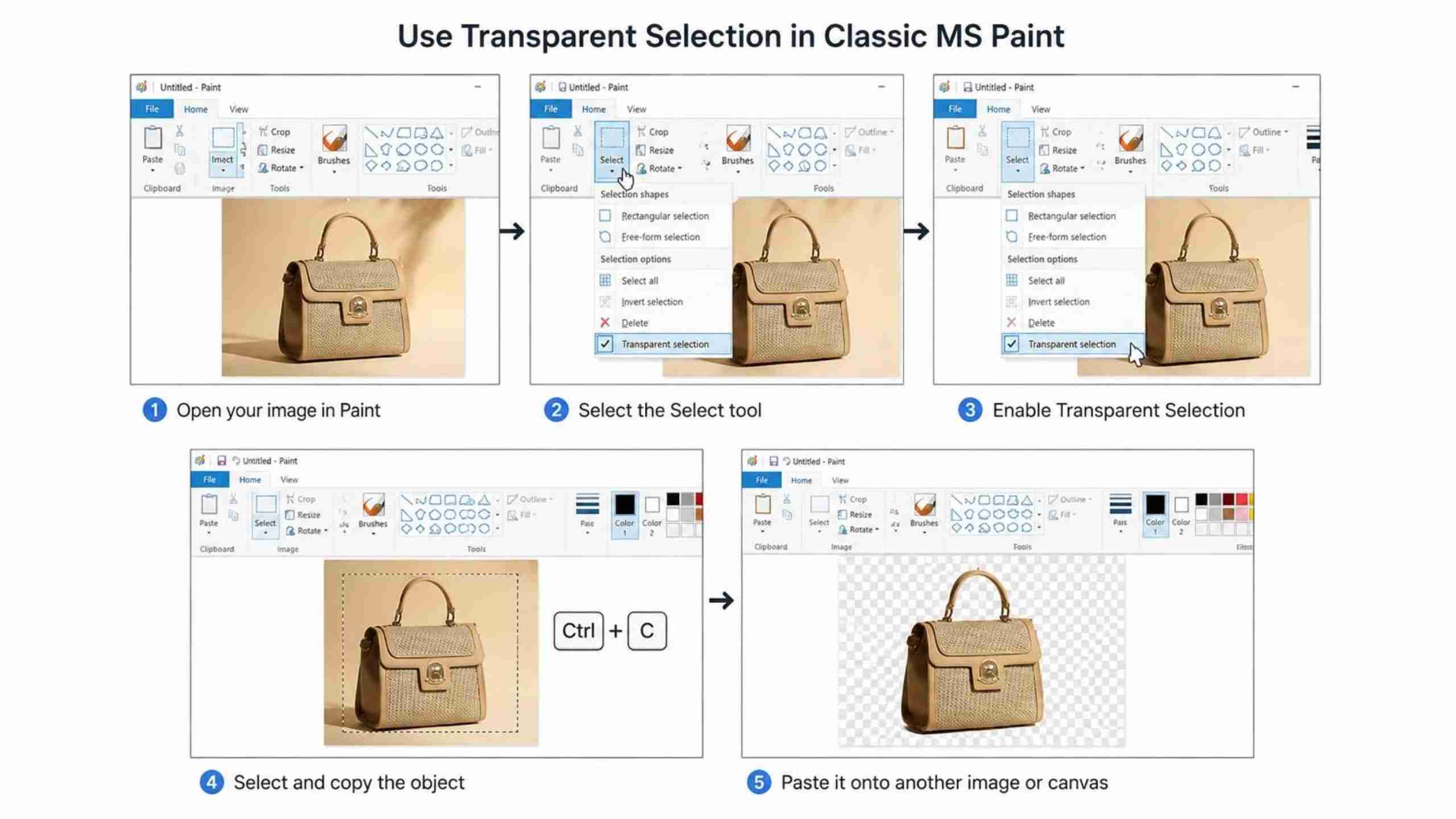 How to Make a Transparent Background in Paint Use Transparent Selection in Classic MS Paint