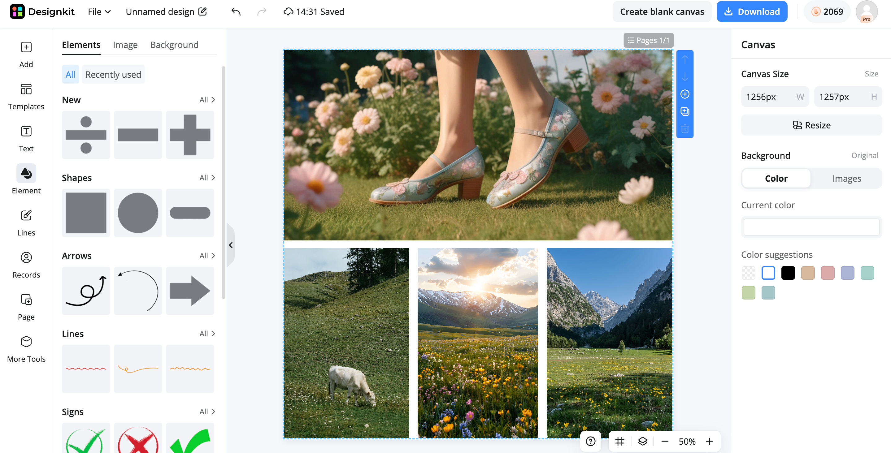 Upload photos and customize your collage