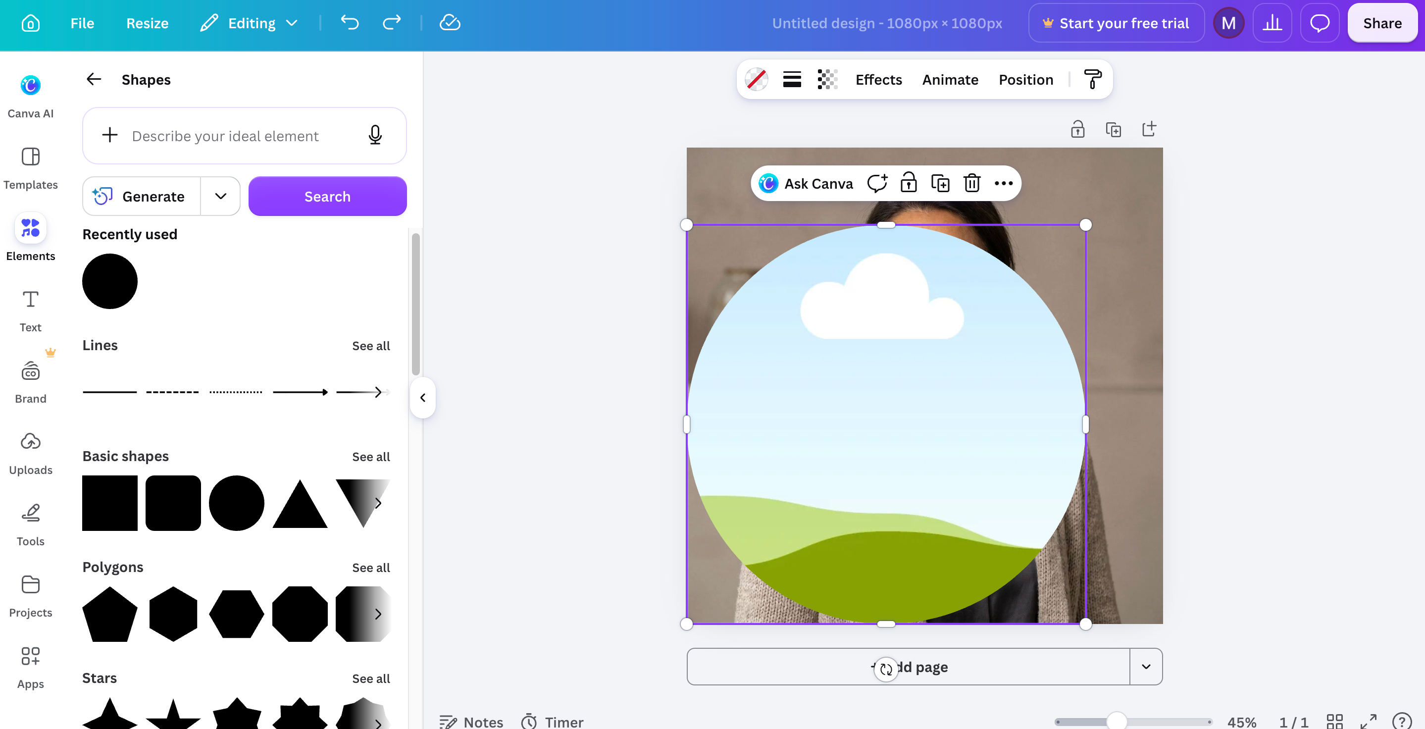Select a Circle Crop