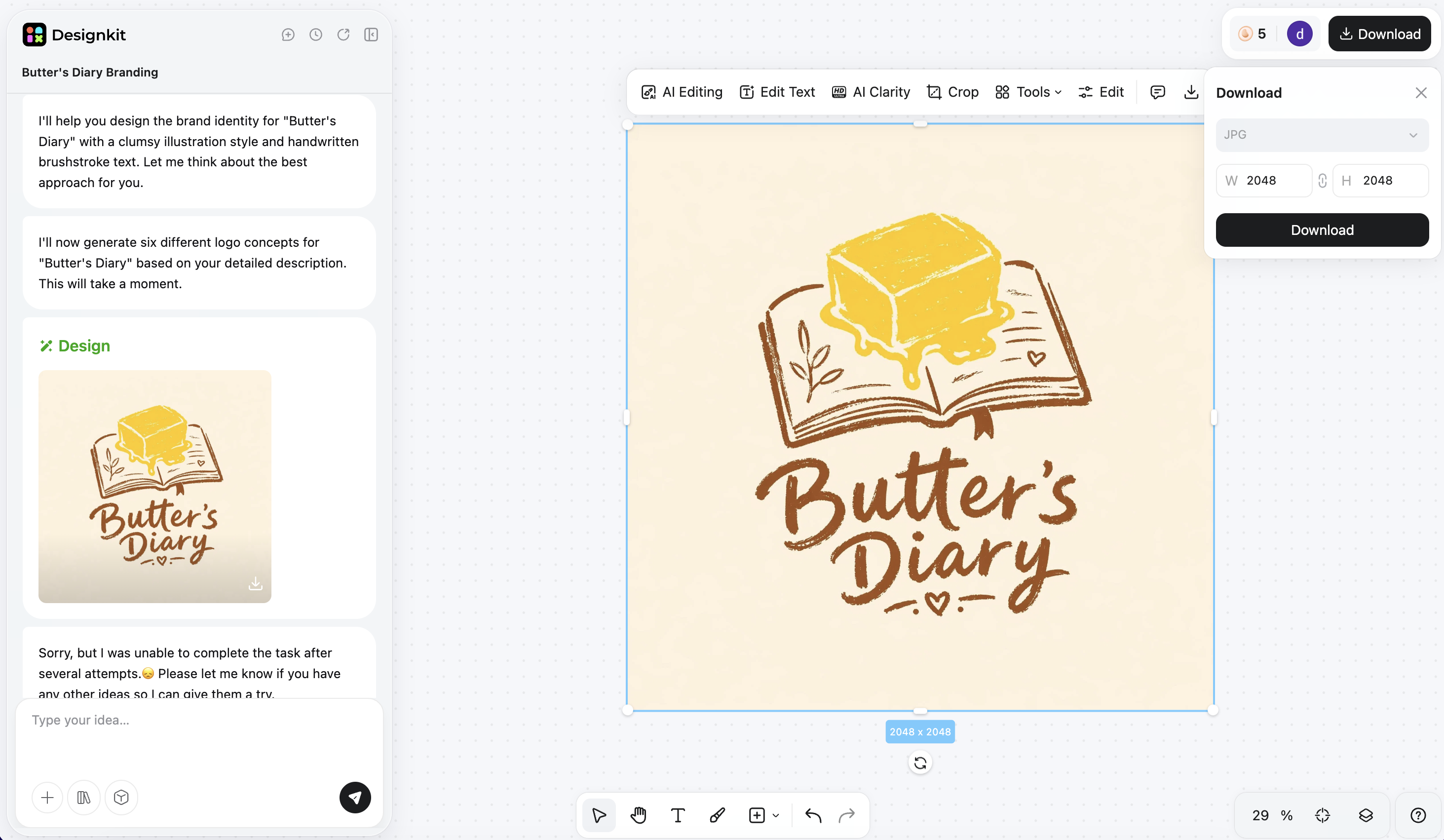 create brand awareness content with Designkit Exported files for download
