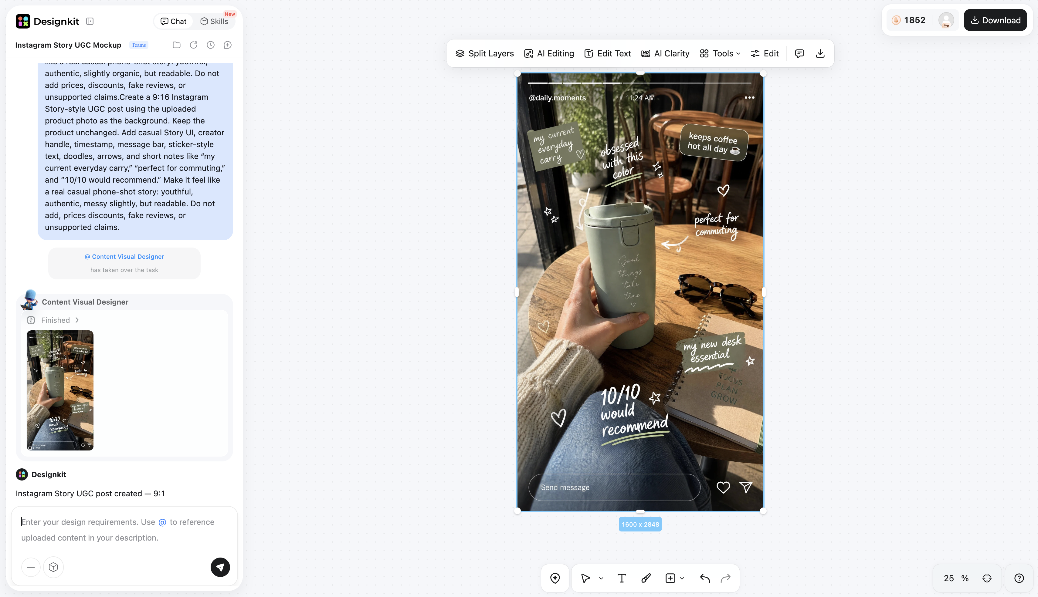 How to Create Instagram Visuals With Designkit in 3 Steps Refine and Export Your Instagram Content