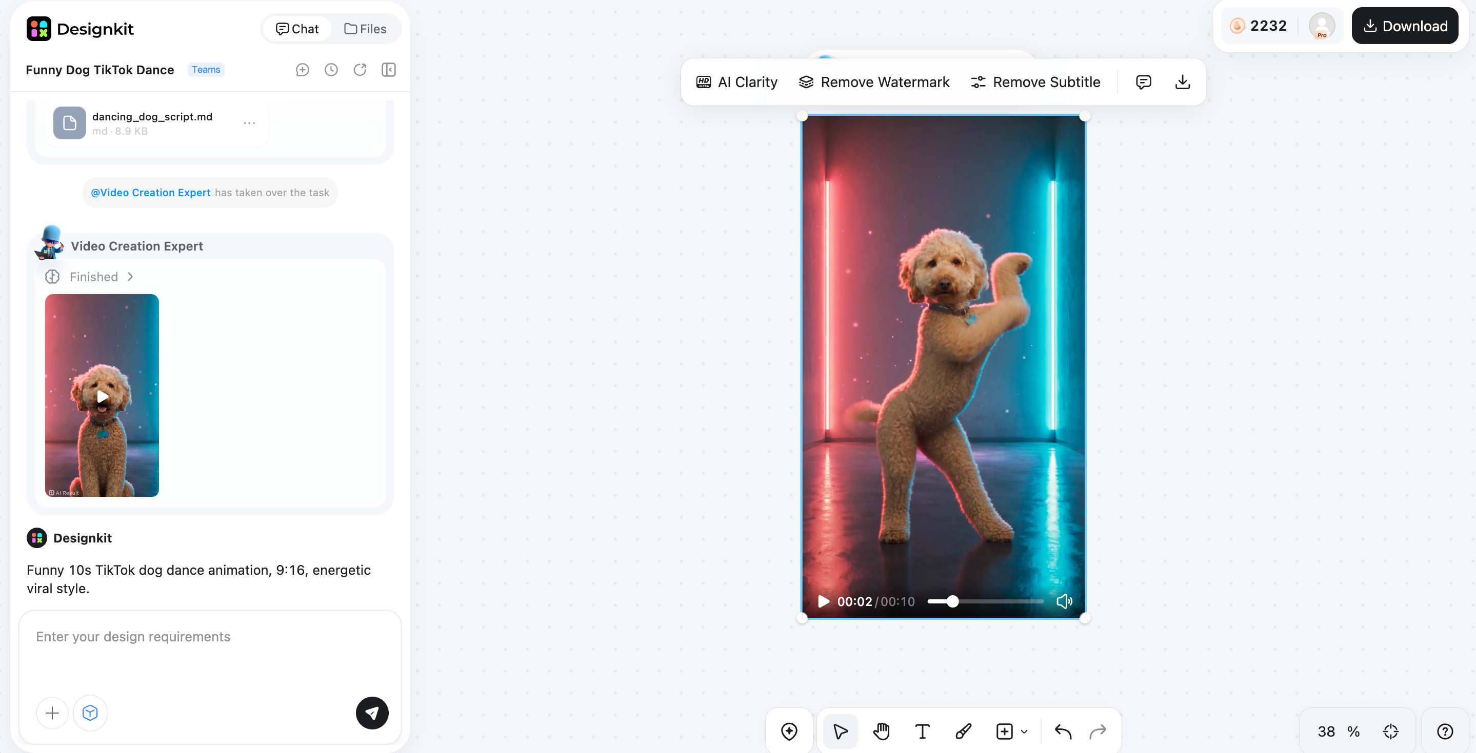 How to animate a picture with Designkit Review and export