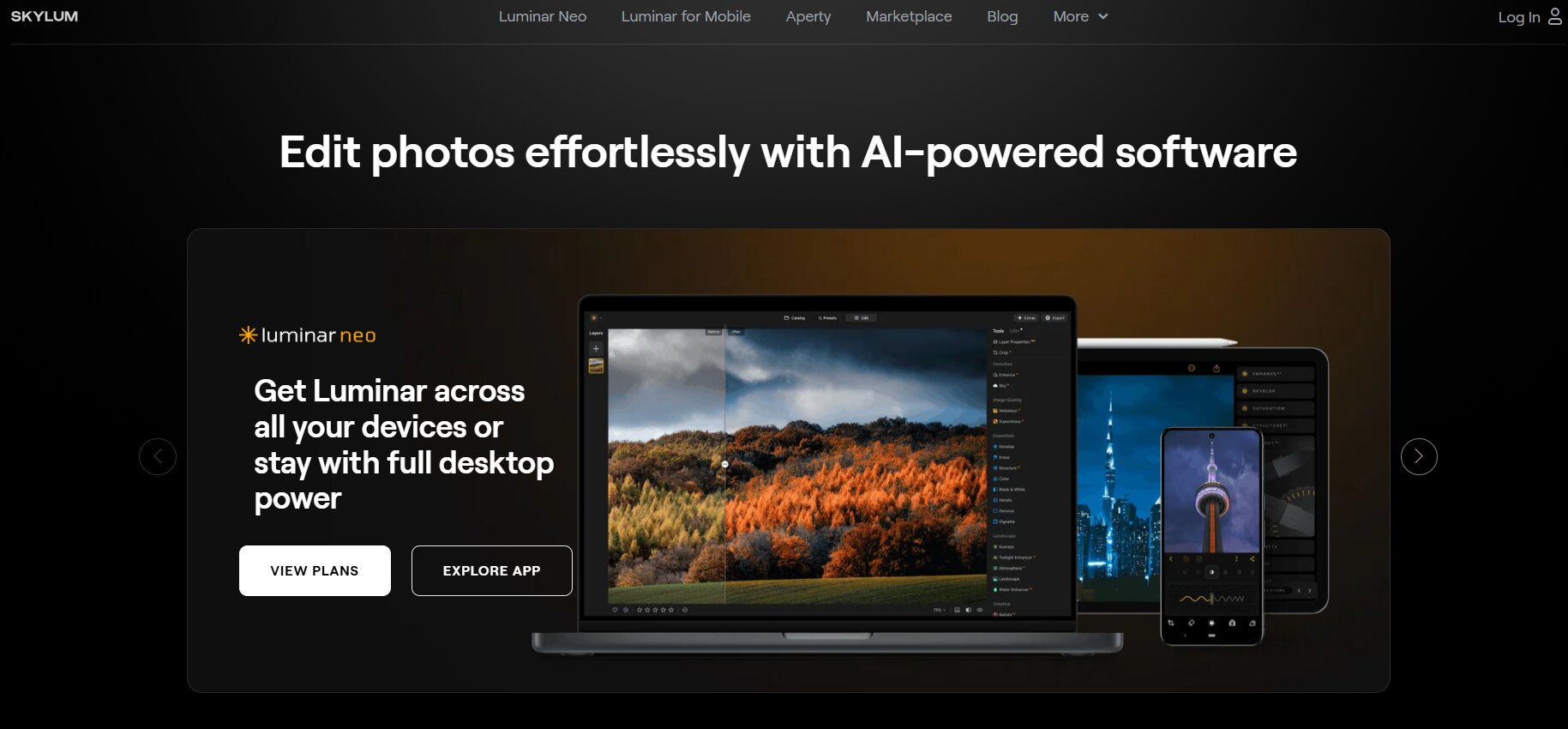 What is Luminar Neo Photo Editor Luminar Neo Photo Editor Landing Page
