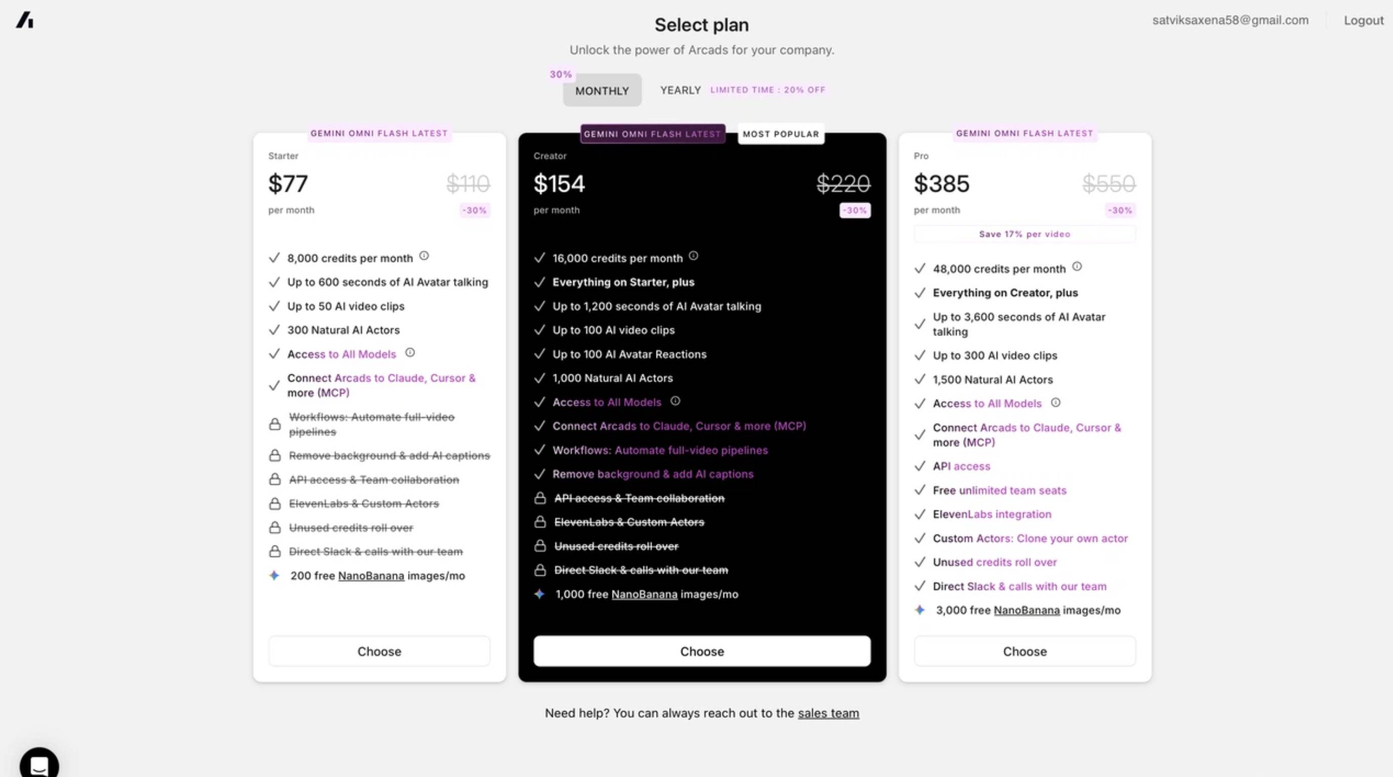 HeyGen AI Pricing vs Arcads AI Pricing Arcads AI Pricing