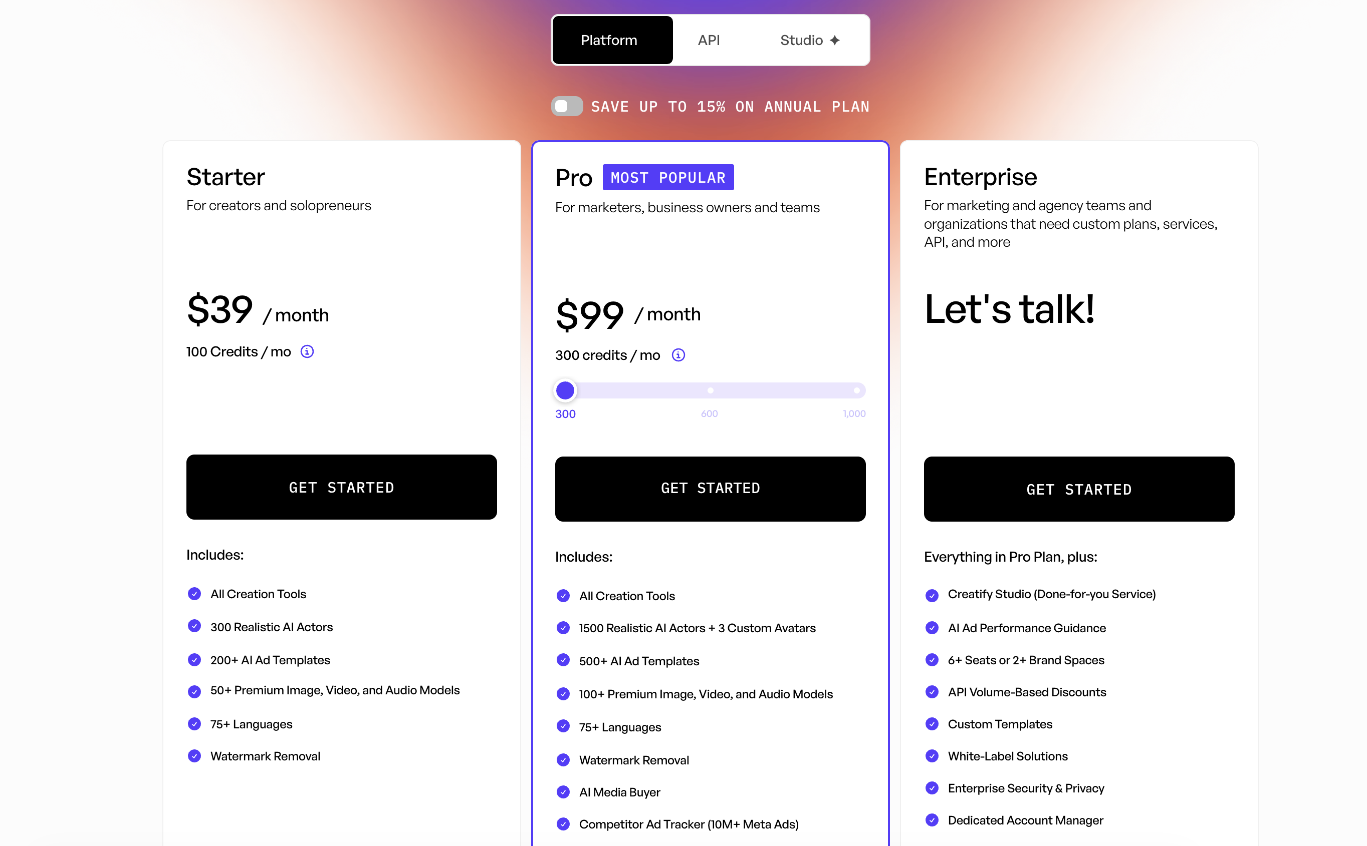 Creatify AI pricing 2026