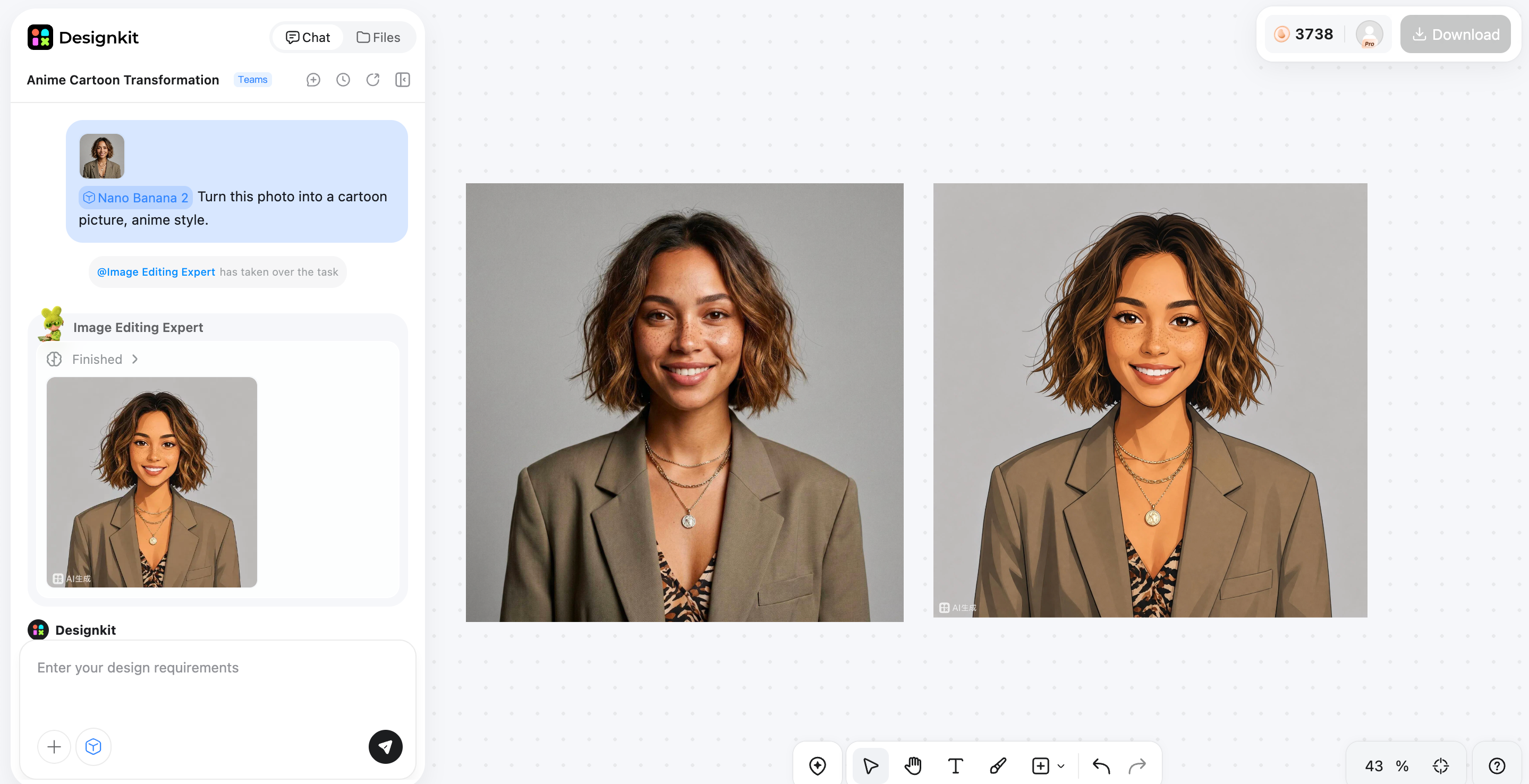 Generate, Refine, and Download