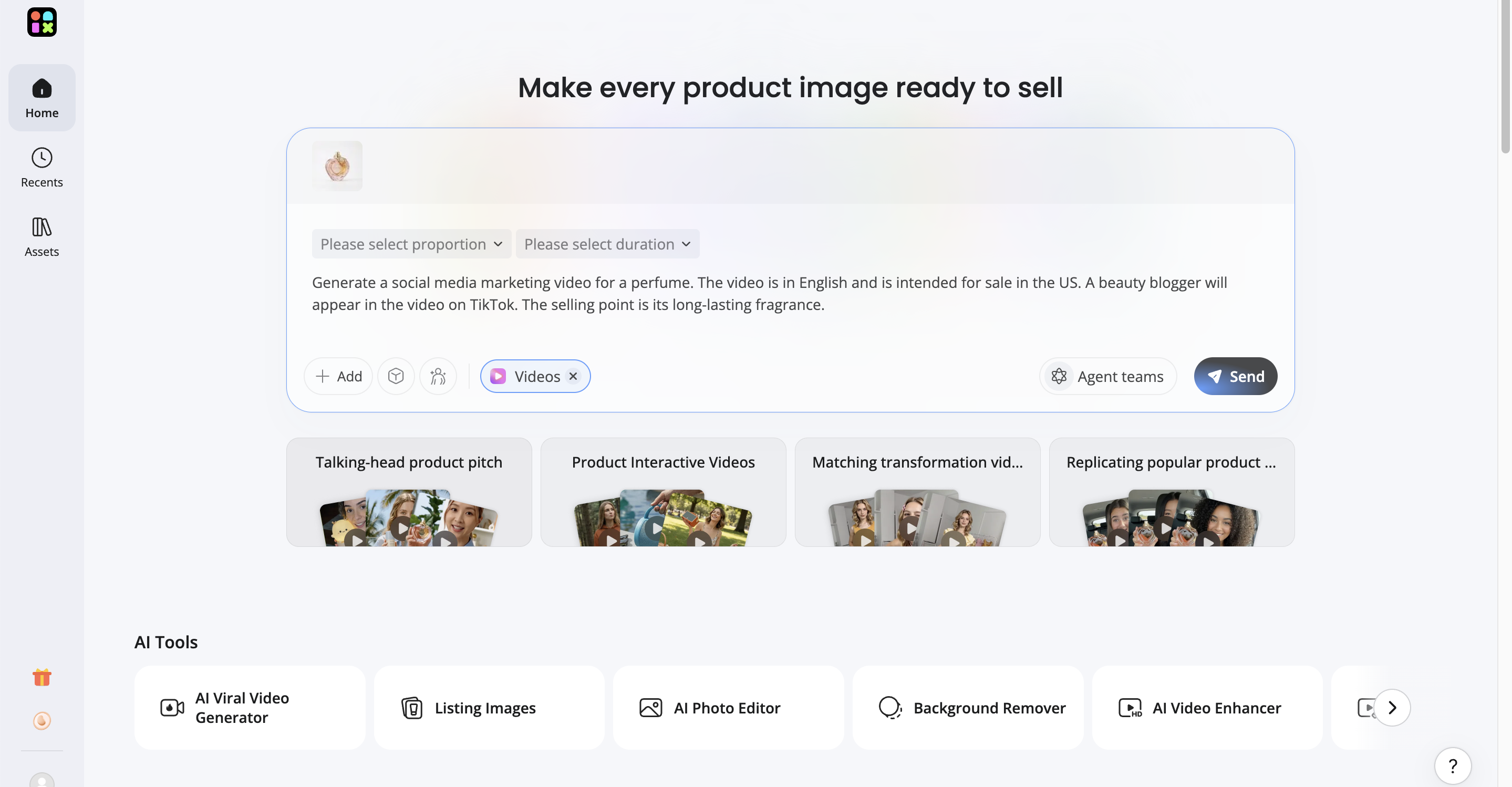 Upload your product images in Designkit
