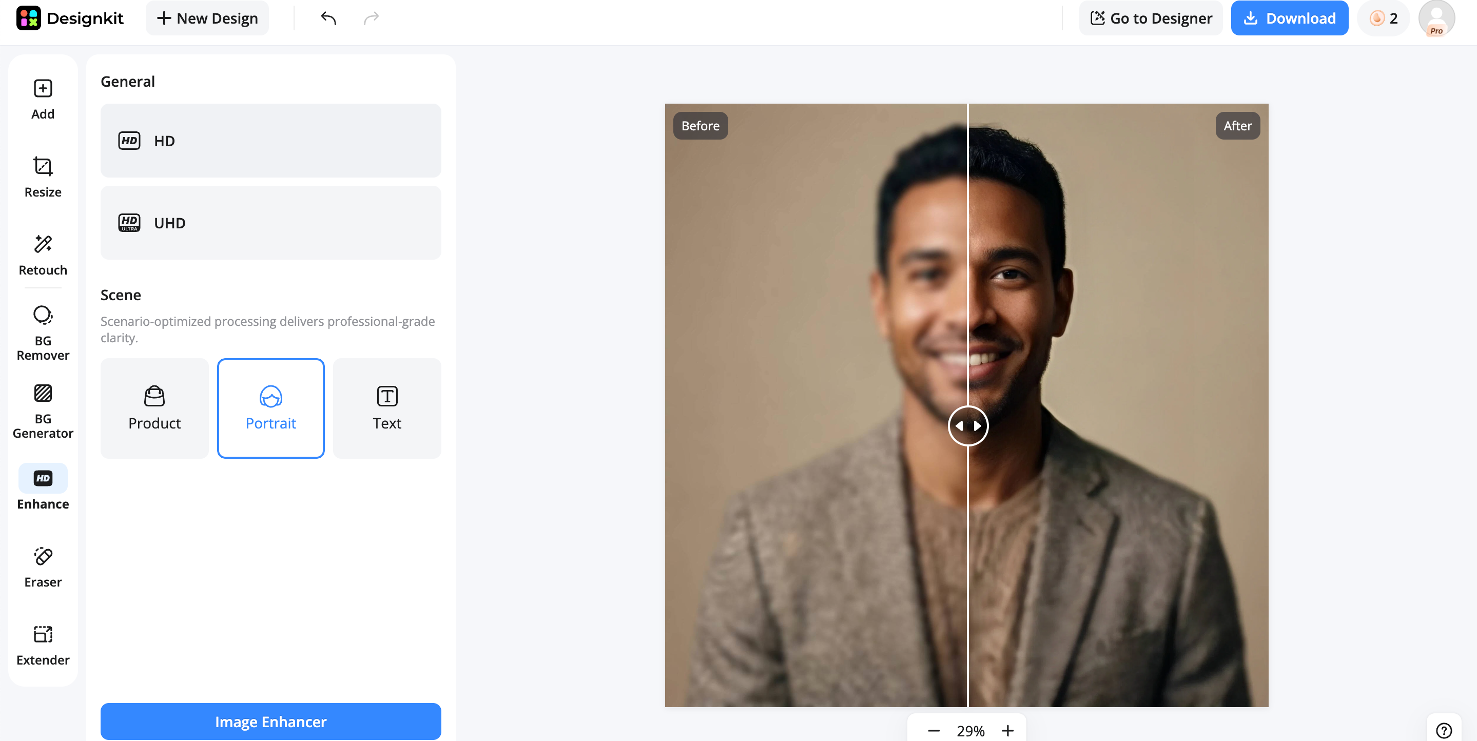 How to Enhance Images with Designkit Apply AI Enhancement