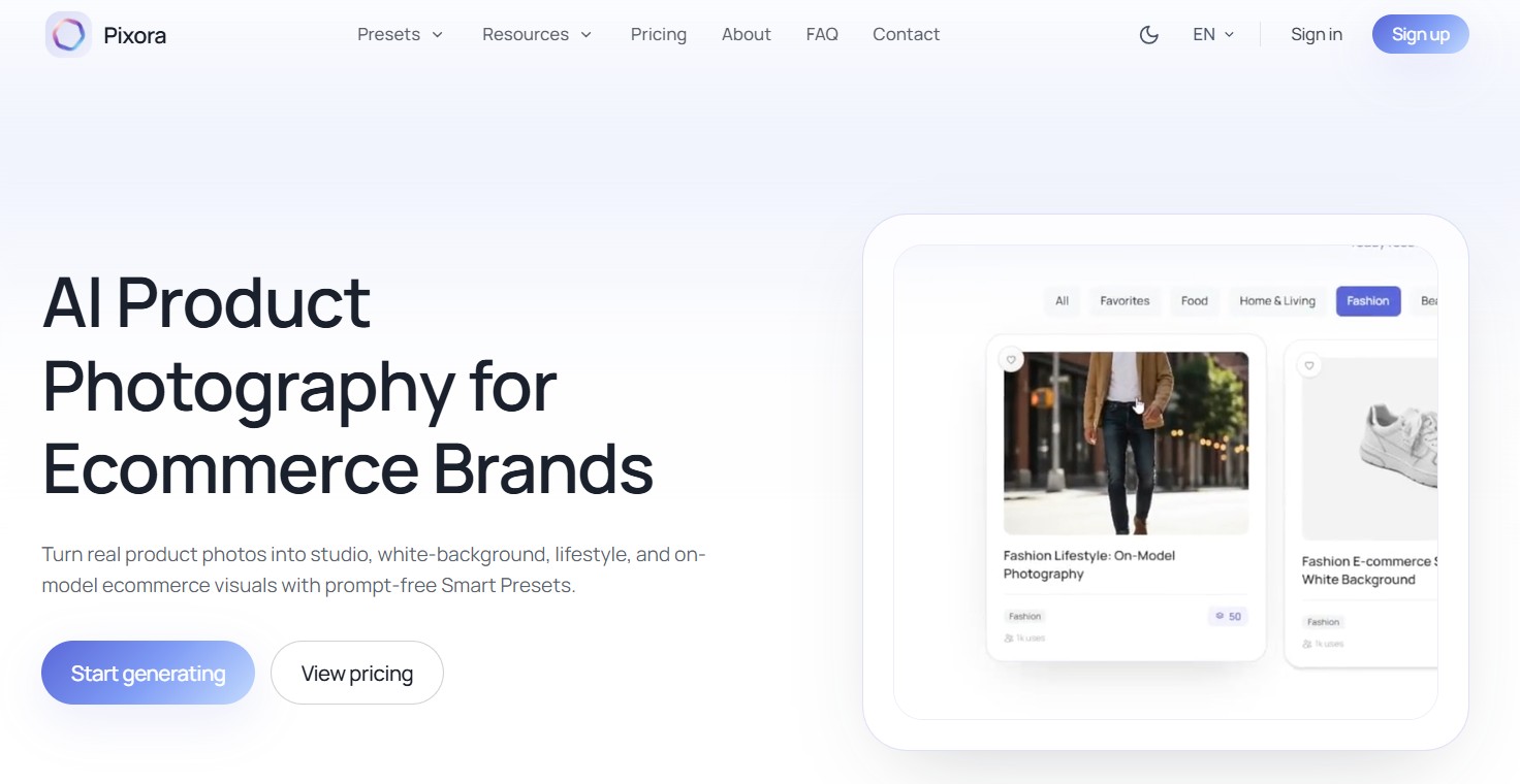Best AI product photography tools in 2026 Pixora