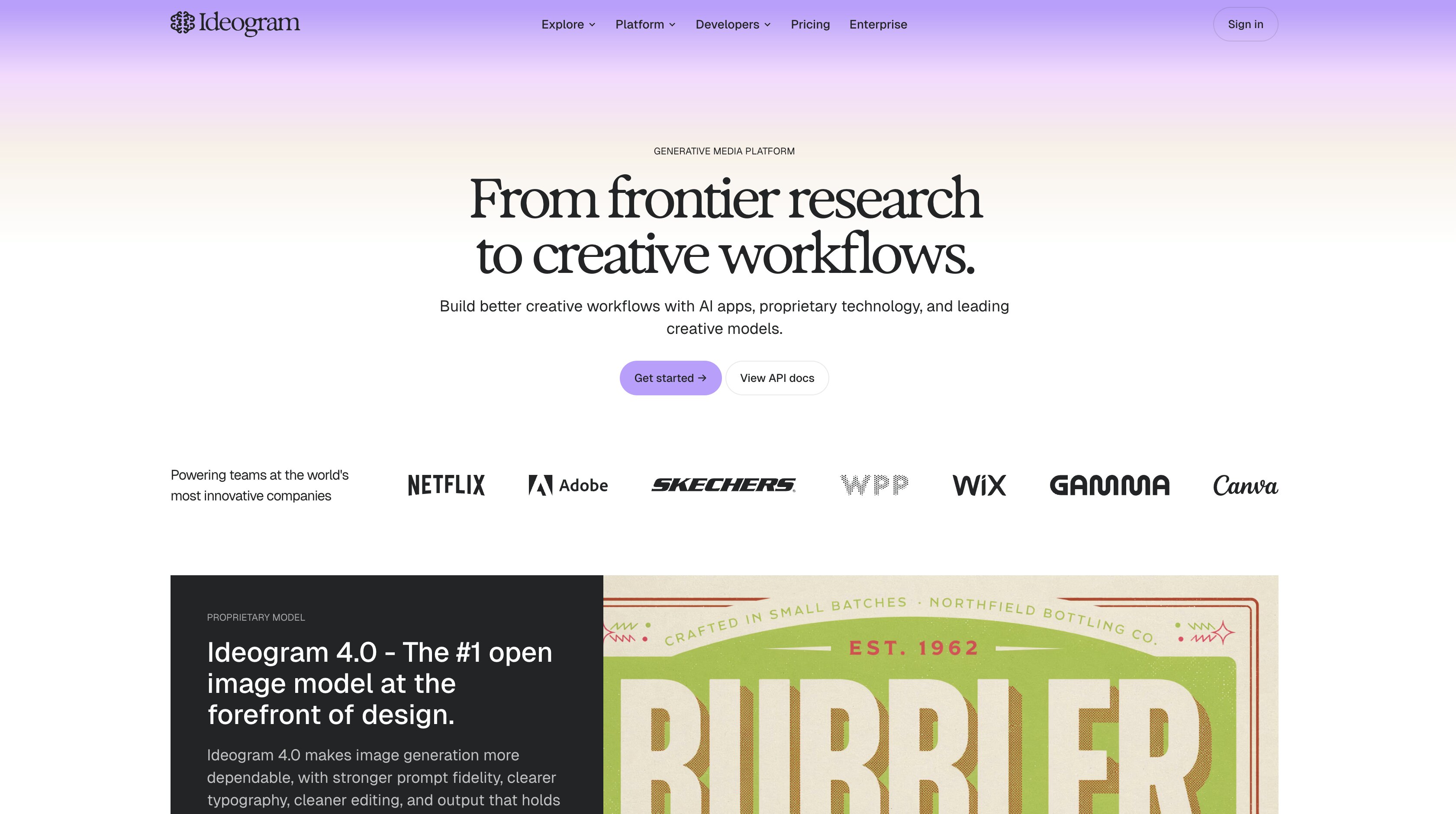 Ideogram landing page