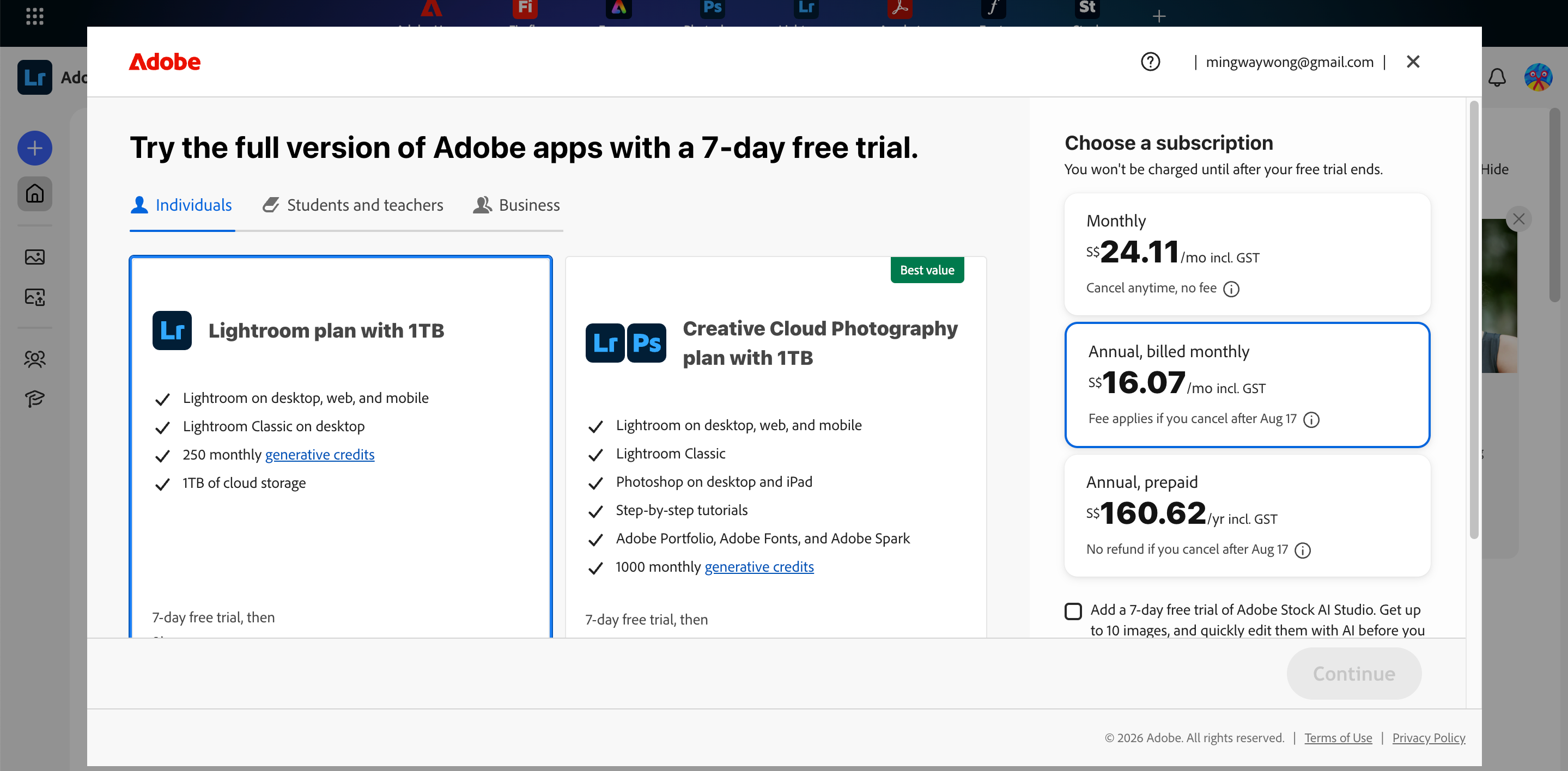 Adobe Lightroom Pricing