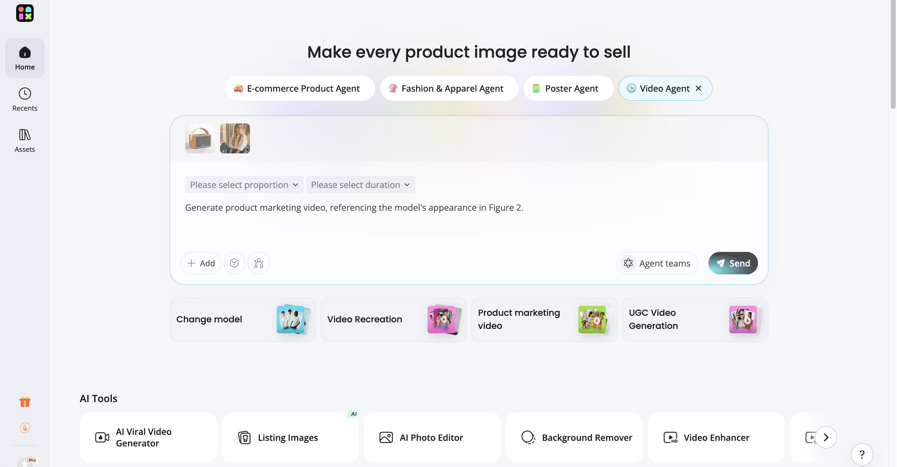 Let the AI agent generate and optimize the video