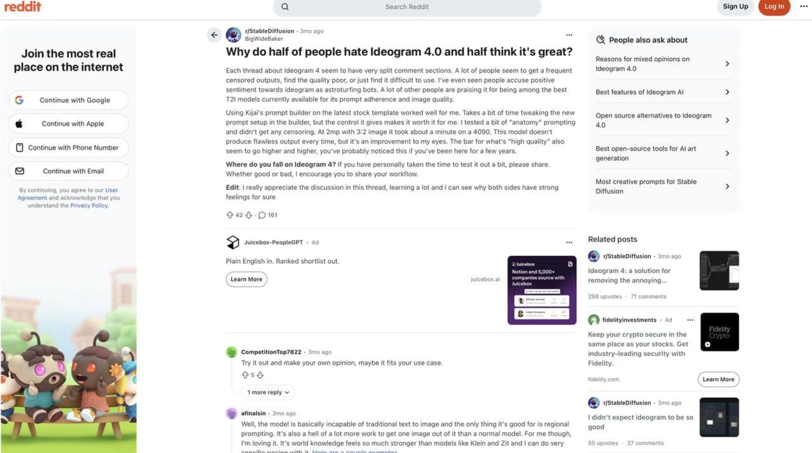 Reddit user reviews about Ideogram