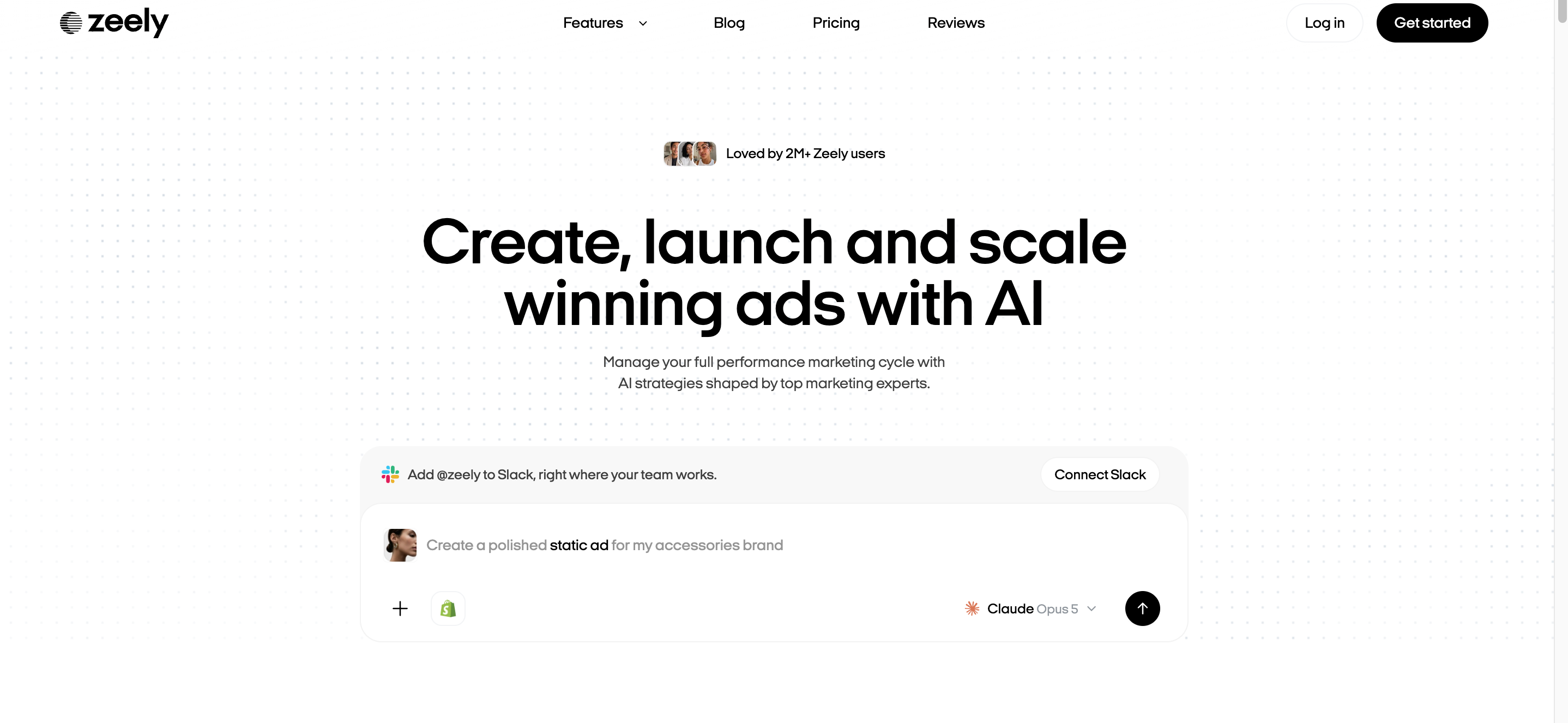 Zeely AI landing page