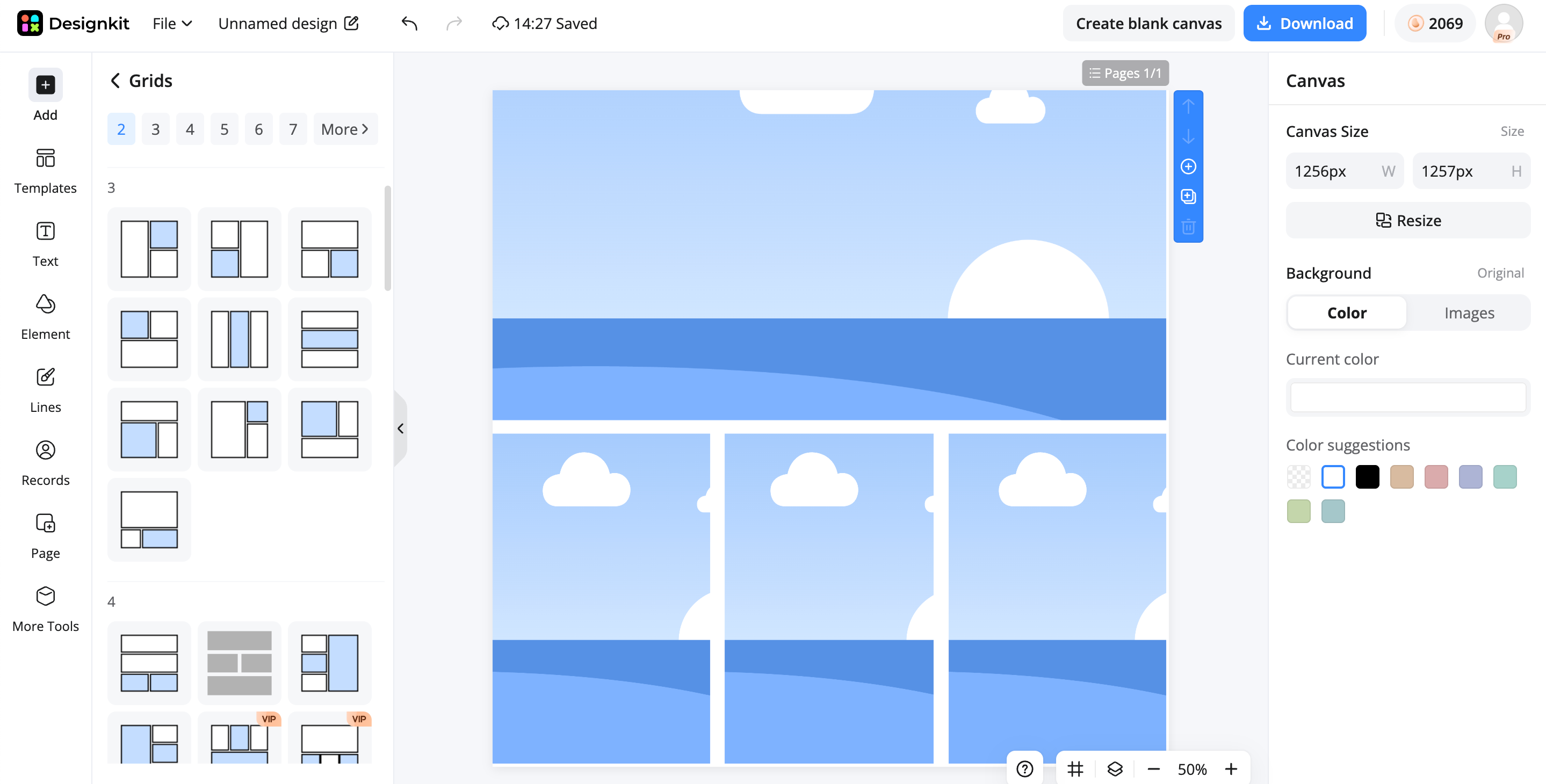 Choose a collage template
