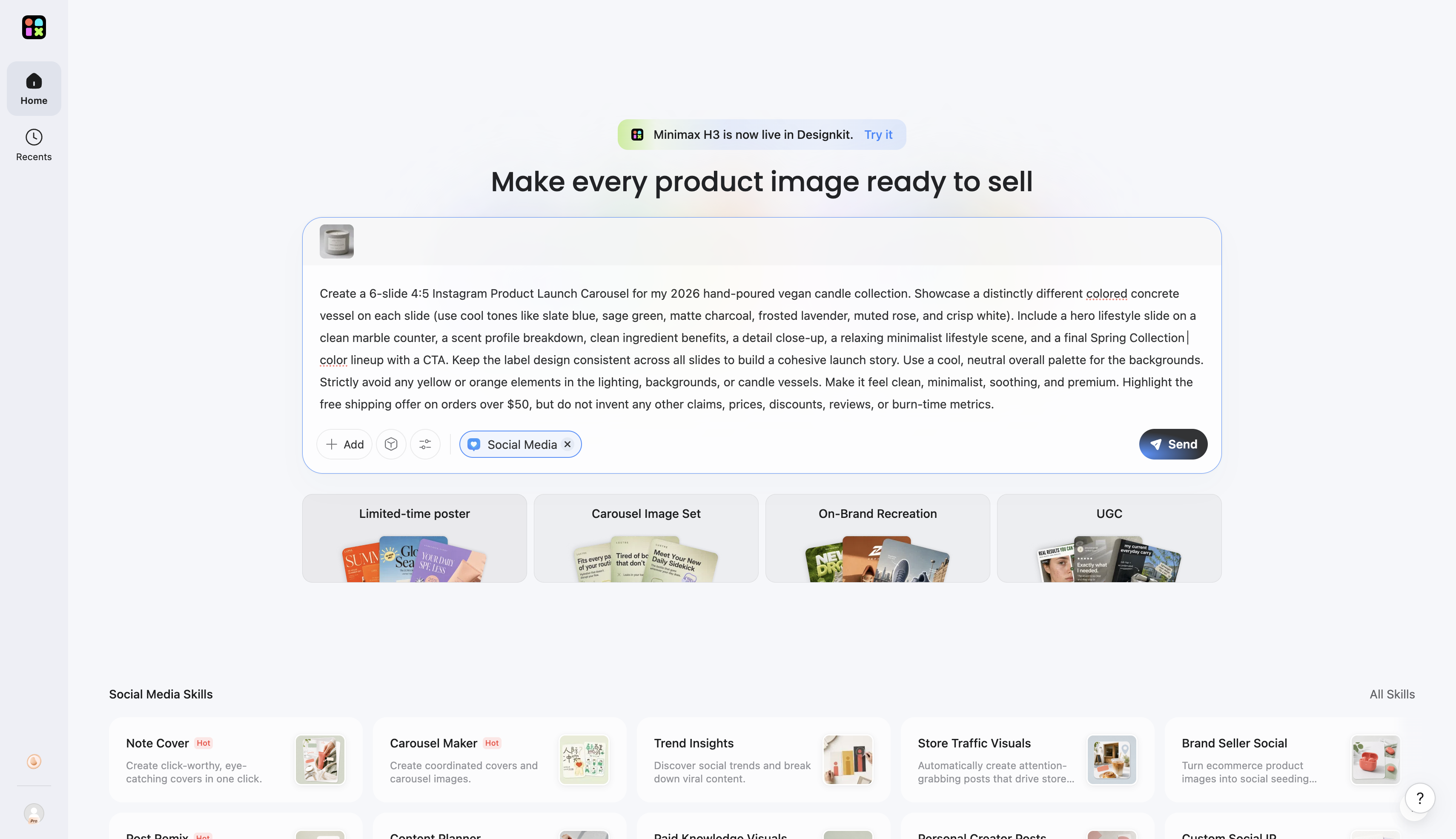 Select your format and upload your assets