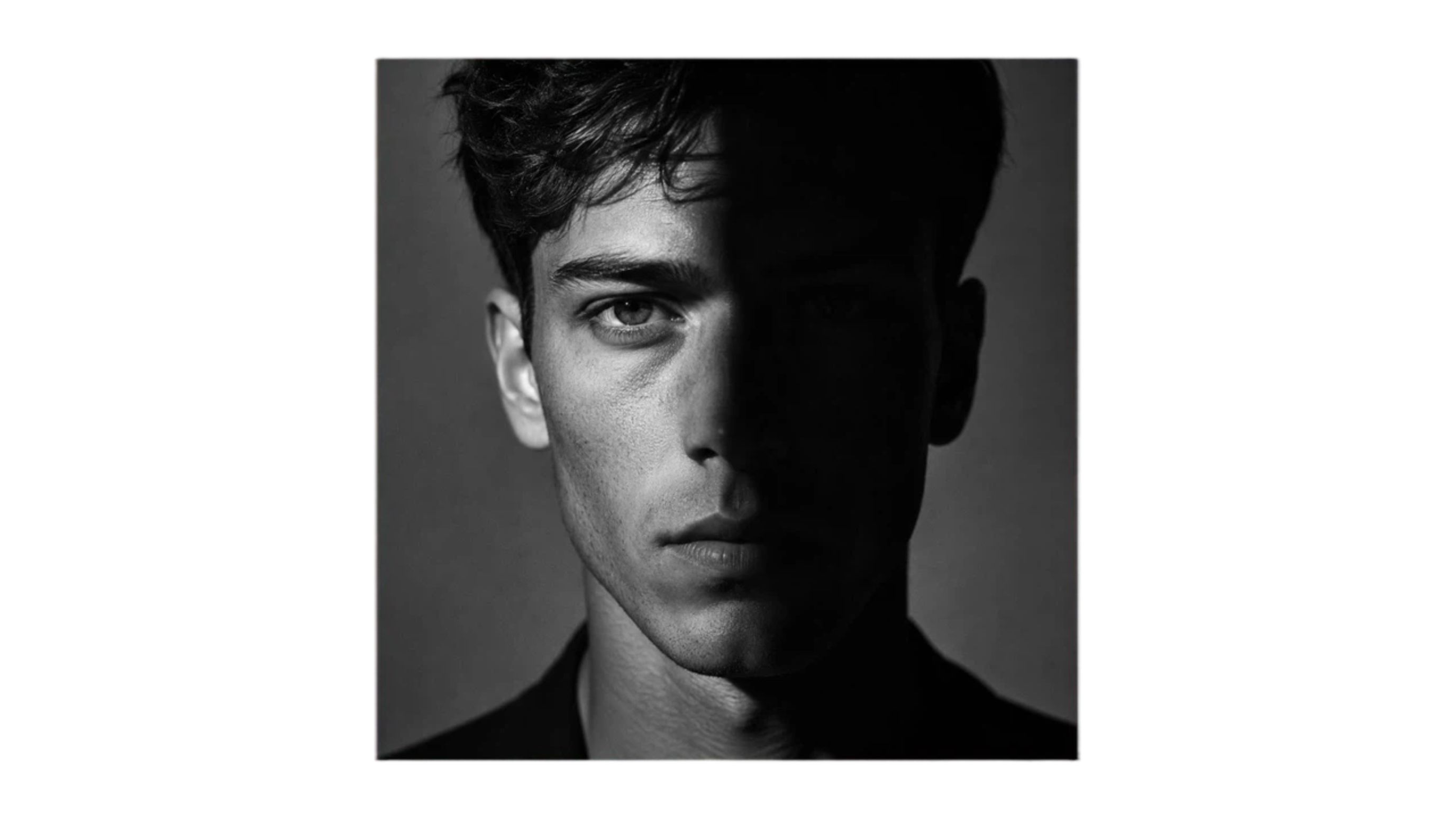 Prompts for Creative Images High-Contrast Black and White Portrait