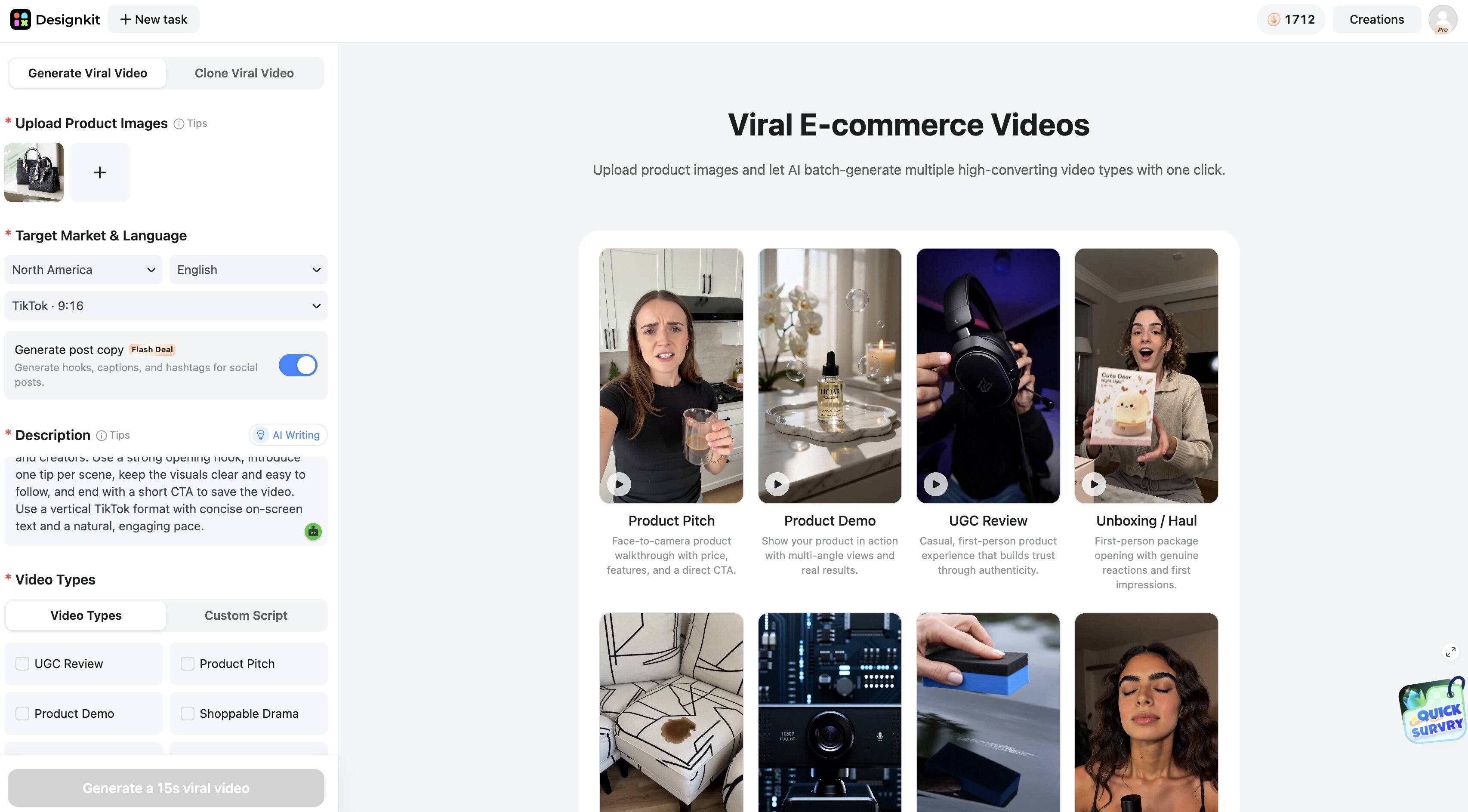 How to create TikTok videos in 3 steps with Designkit Add your video idea