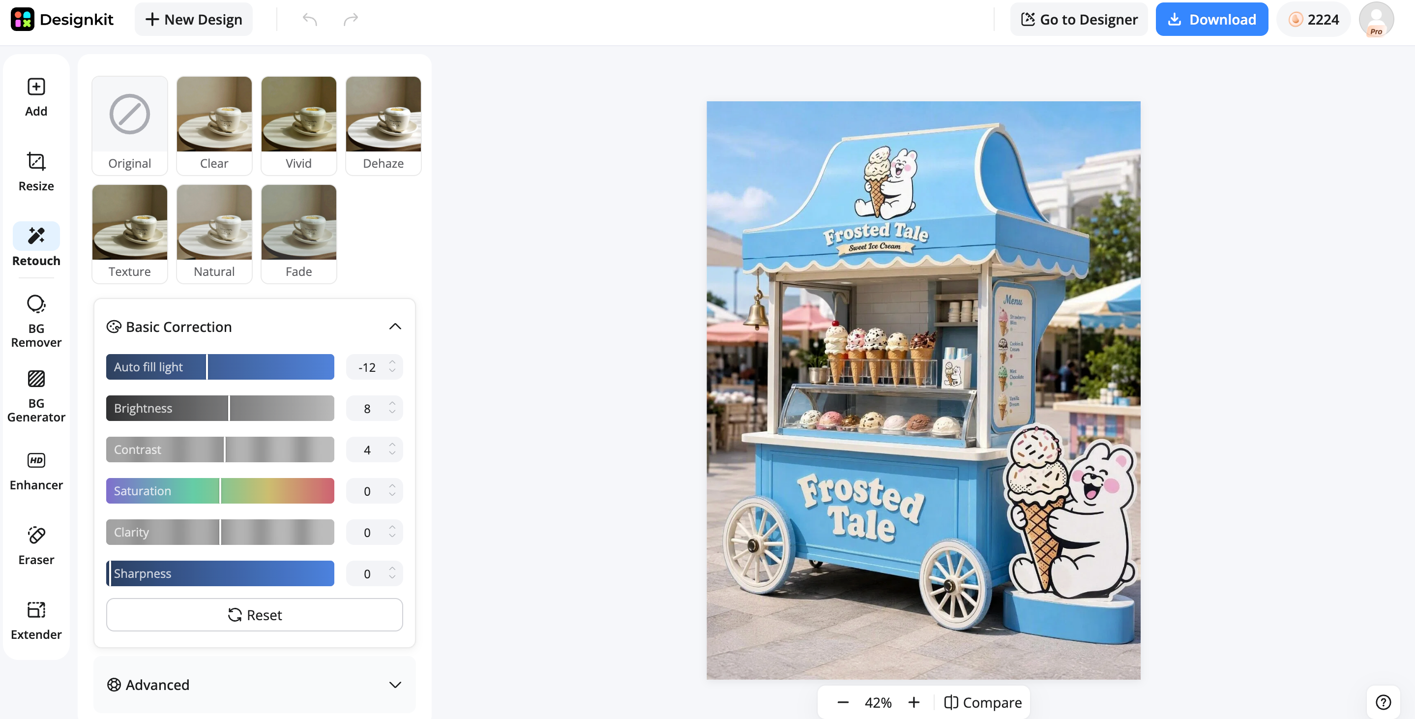 How to Edit a Photo With Designkit on Mac Choose the Editing Action