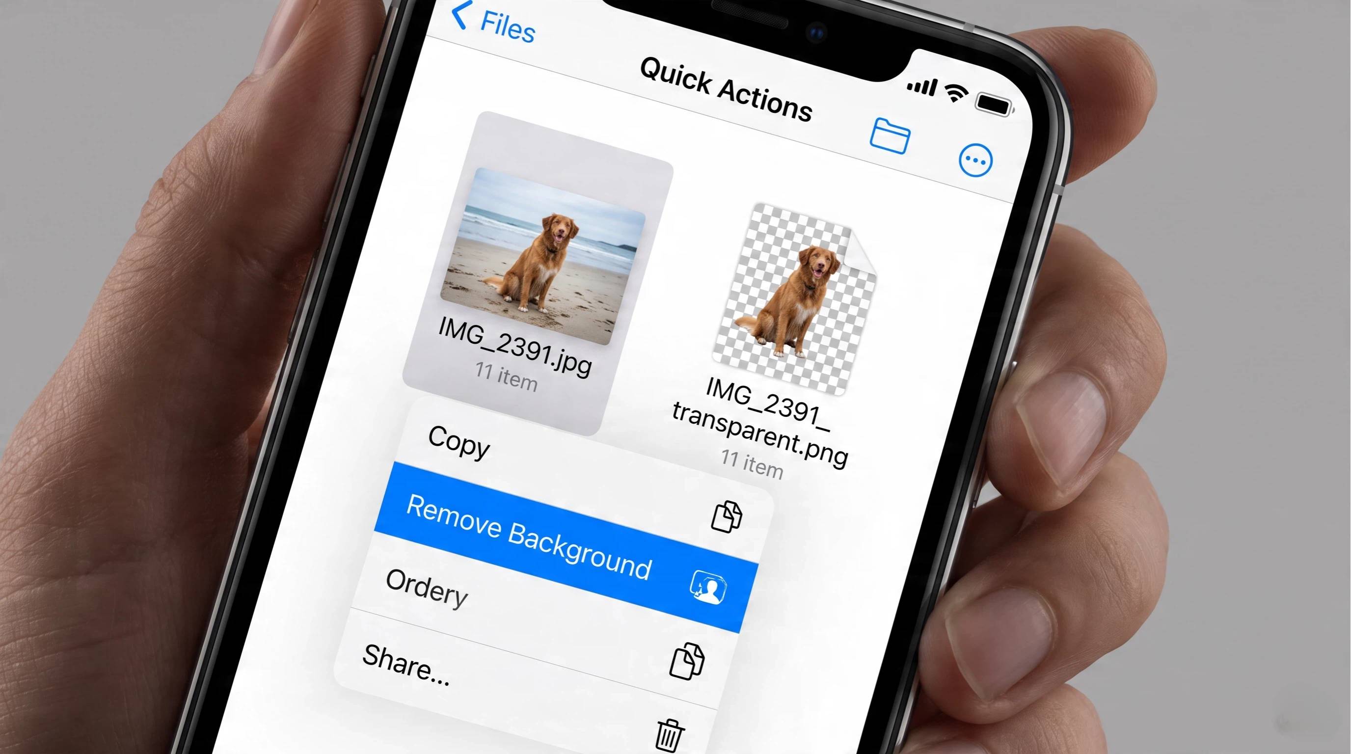 Remove Background Using the Files App