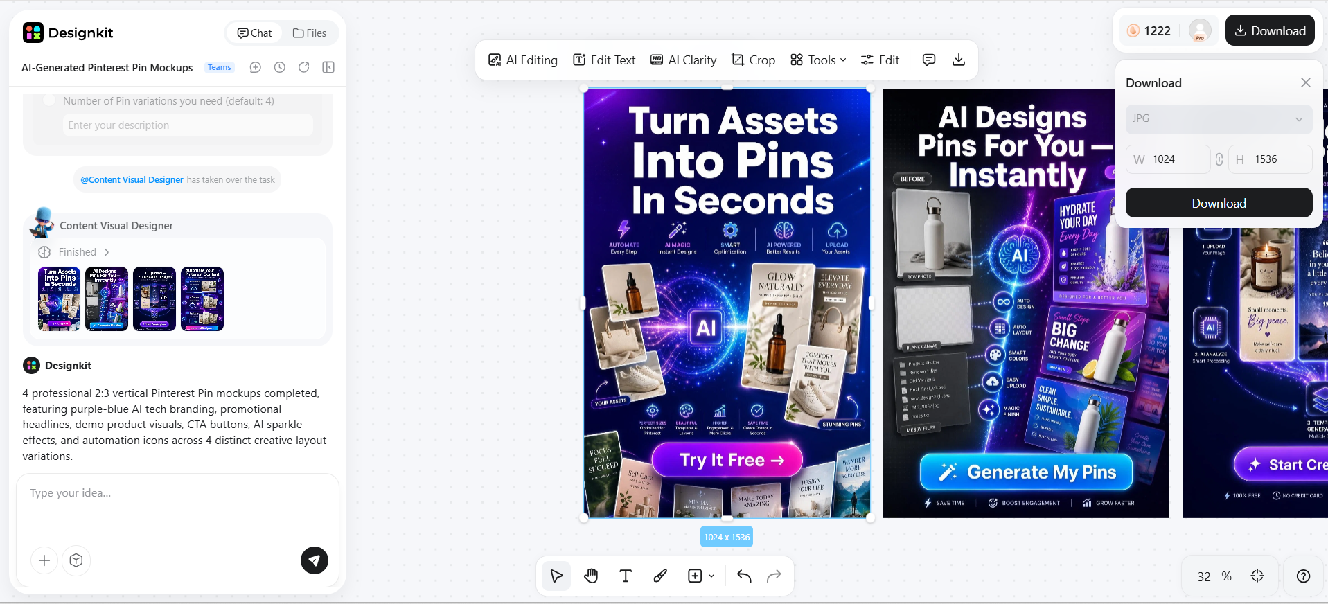 How to Create Pinterest Pins with Designkit in 3 Steps Export and Publish
