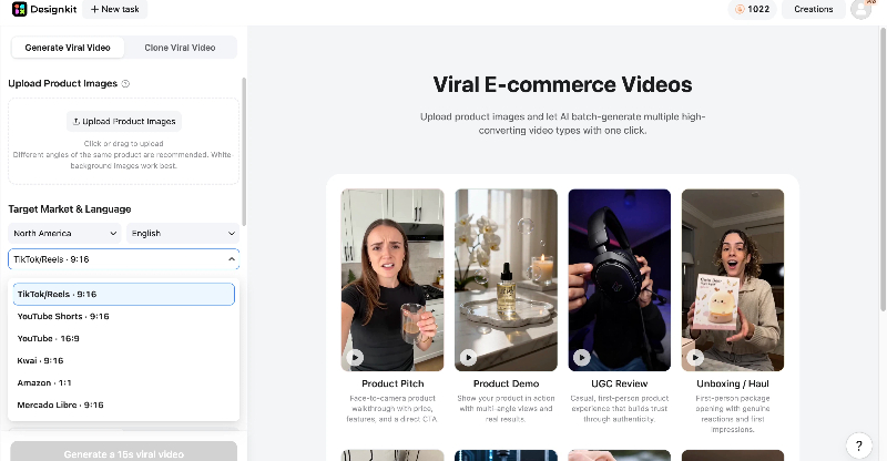 Creating Short Videos with Desigkit Start a Short Form Video Project