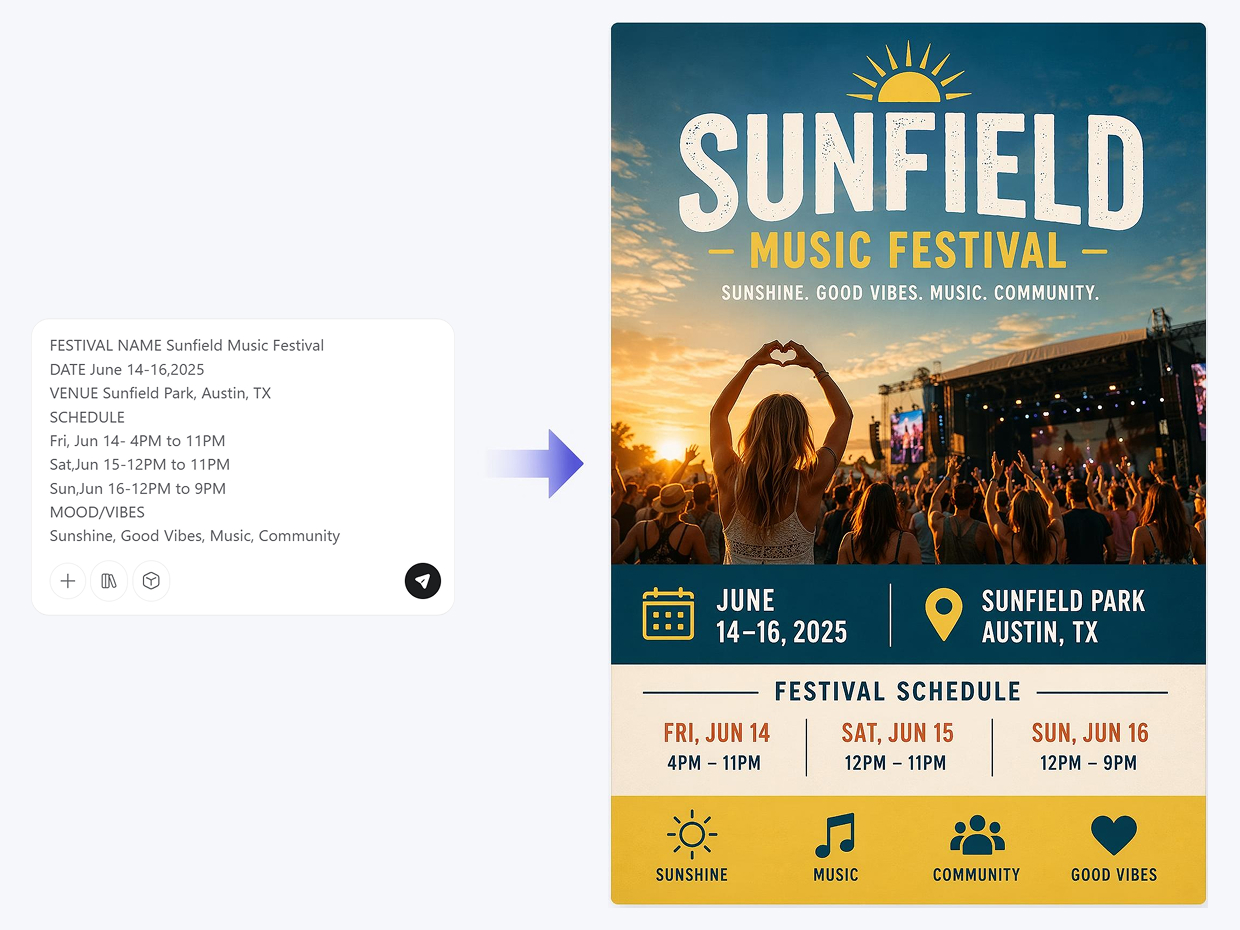 AI Generates Posters Around Your Event Details