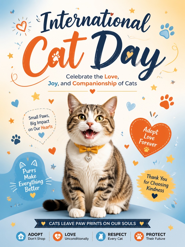 an International Cat Day Poster