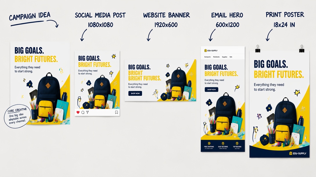 Plan for Placements of Back-to-School ad