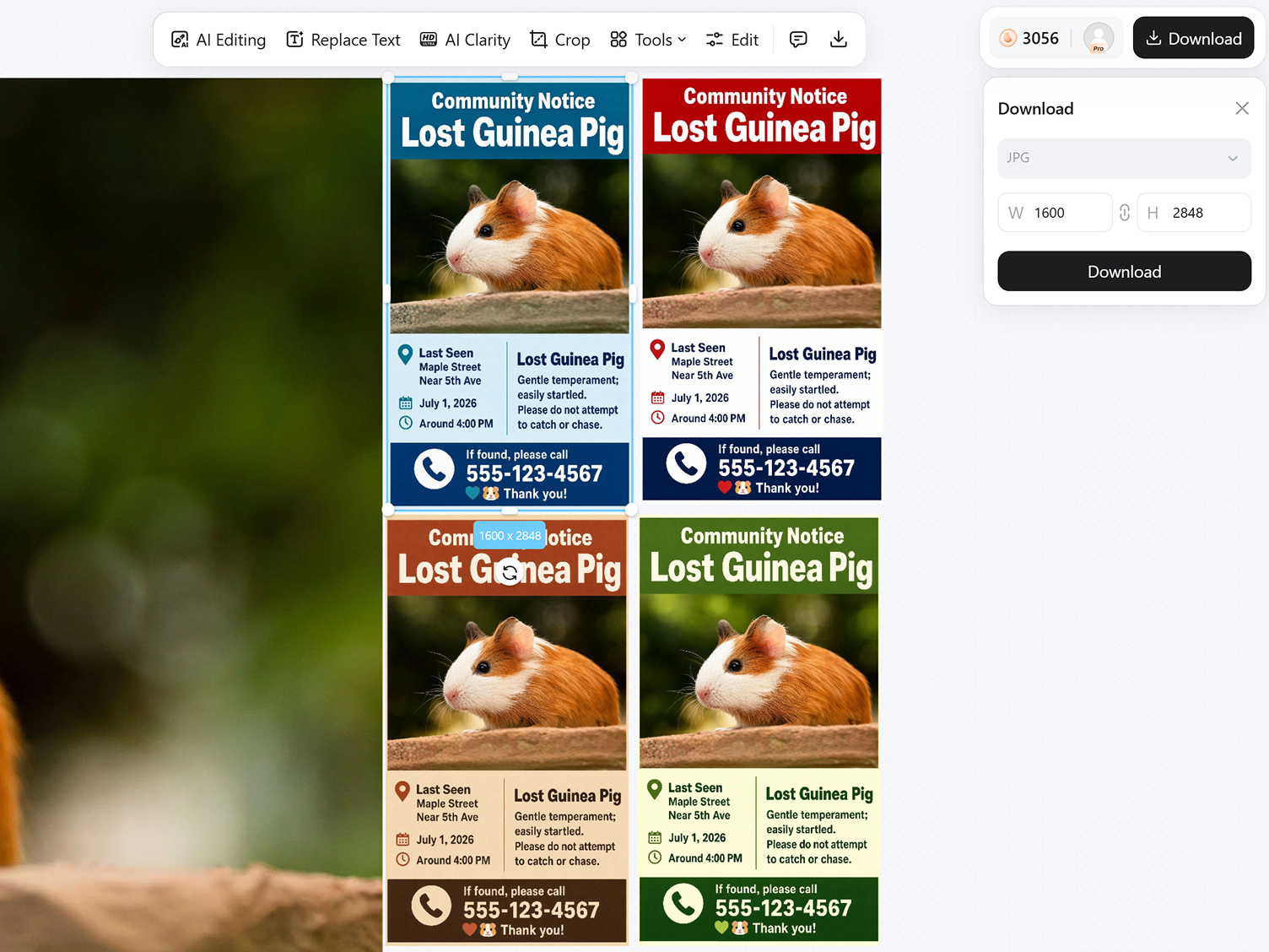 How to Make a Missing Pet Poster With AI